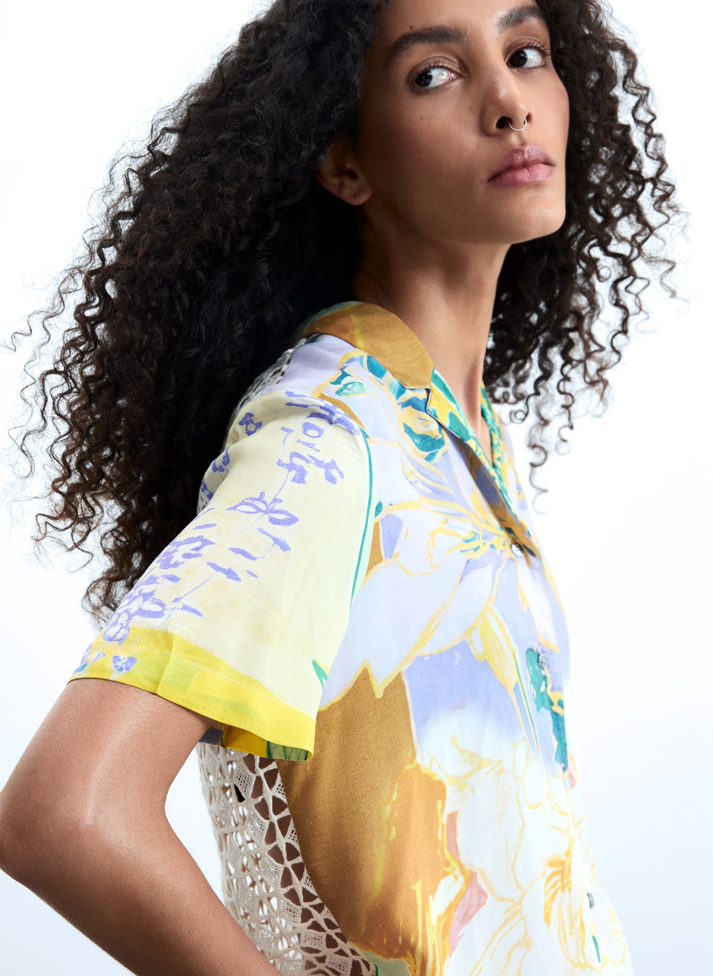 Chemise imprimée col v DESIGUAL Multicolore