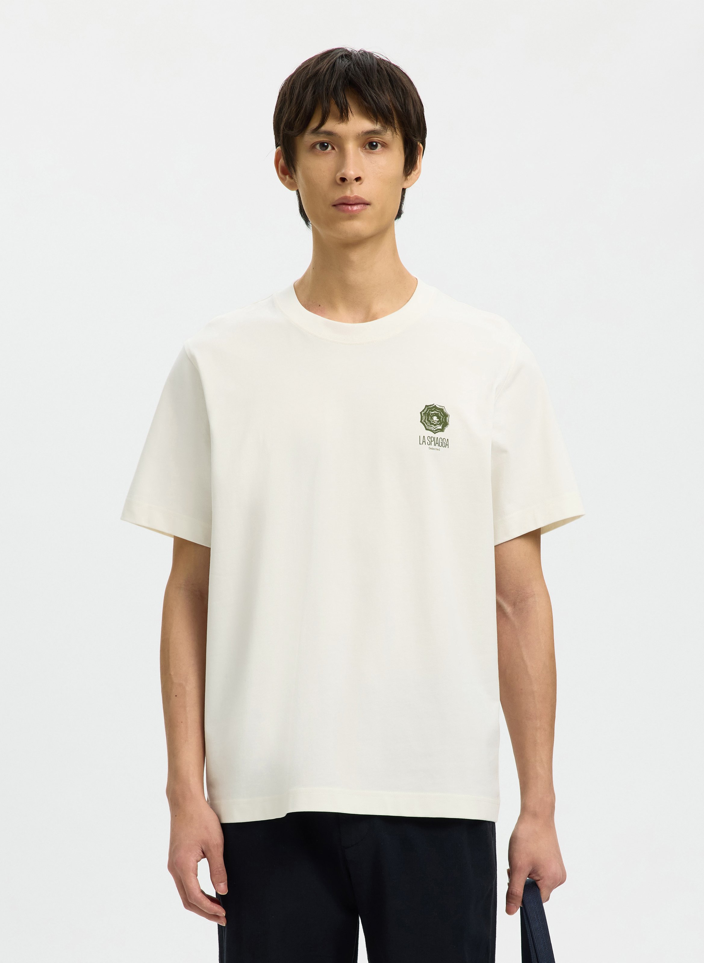 Oversized round neck organic cotton t-shirt SELECTED