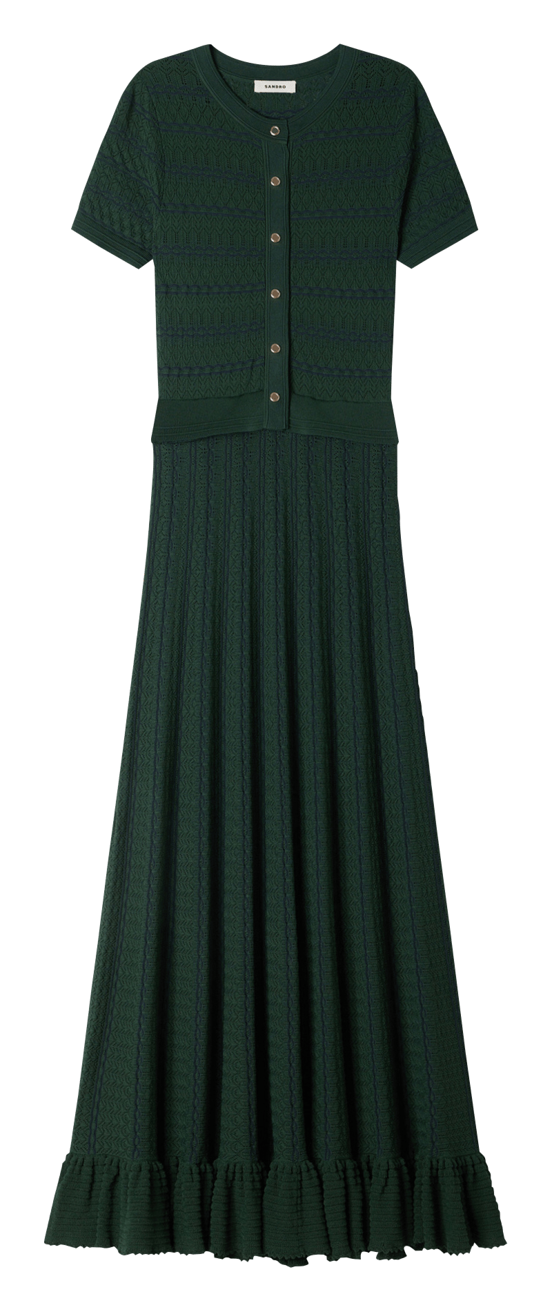 Long knit dress SANDRO Green