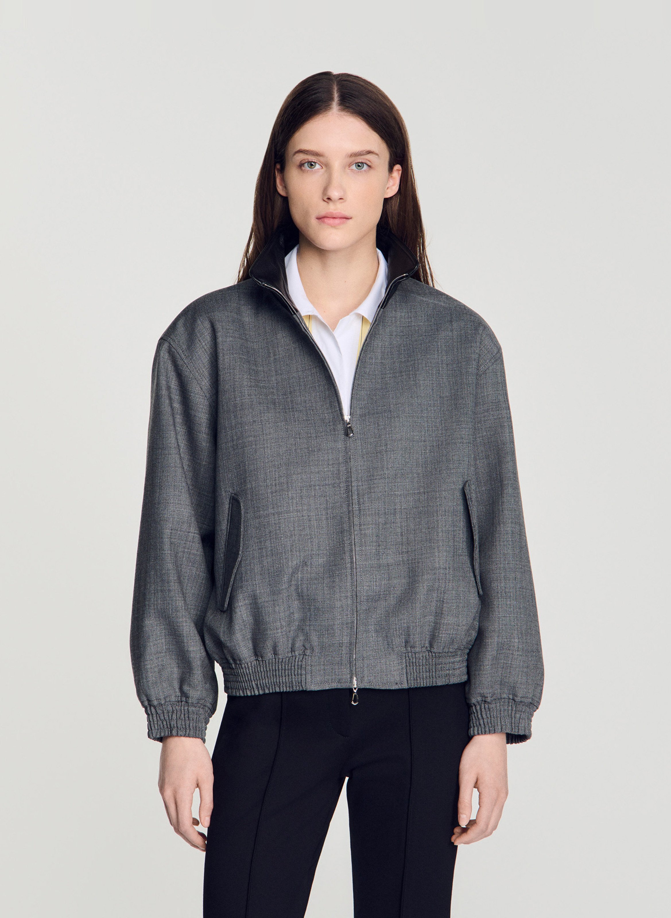 Oversized wollen jack SANDRO Grijs