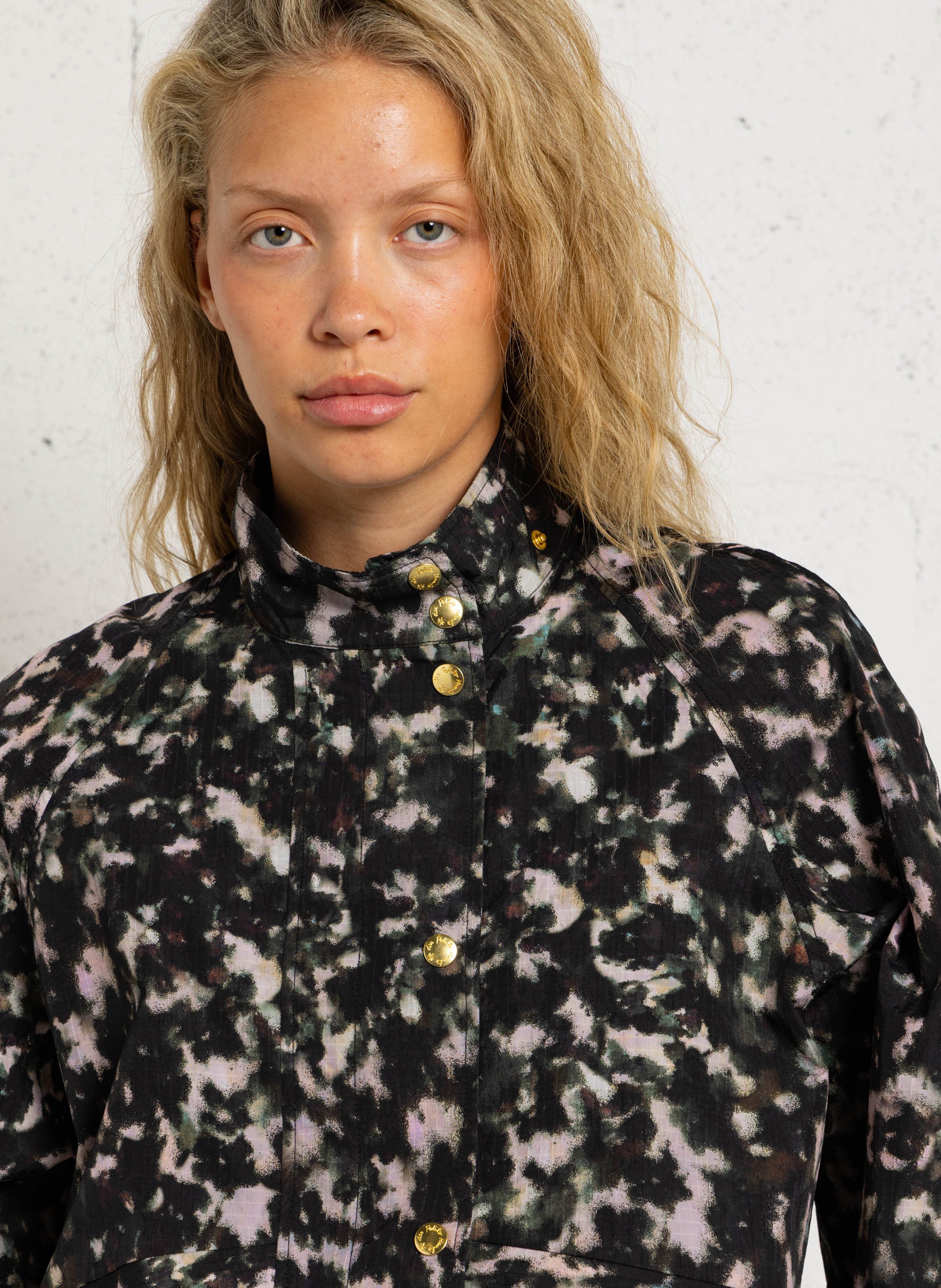 Printed high-neck parka DES PETITS HAUTS Multicolored