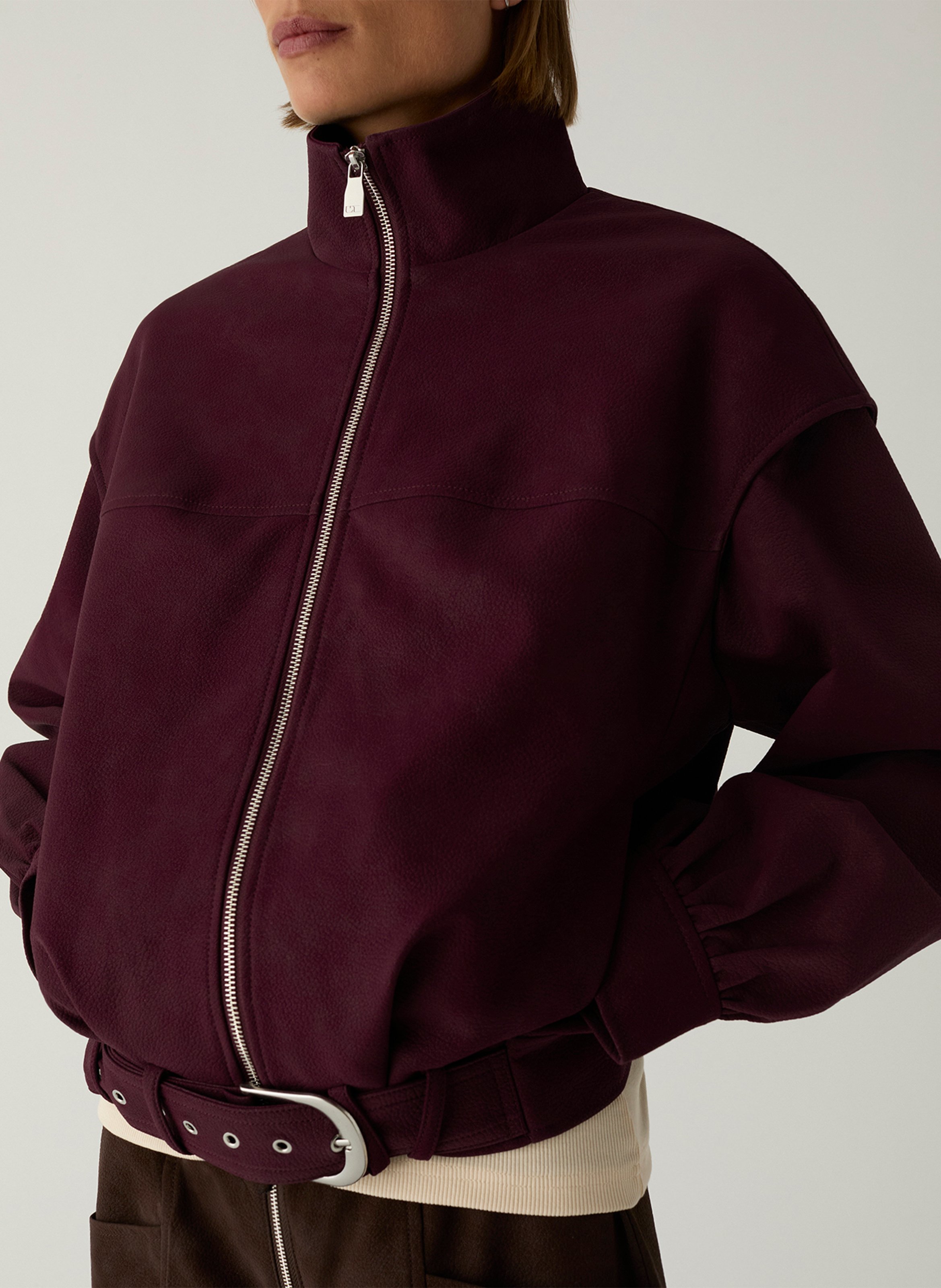 Oversized high collar jacket LAAGAM Red