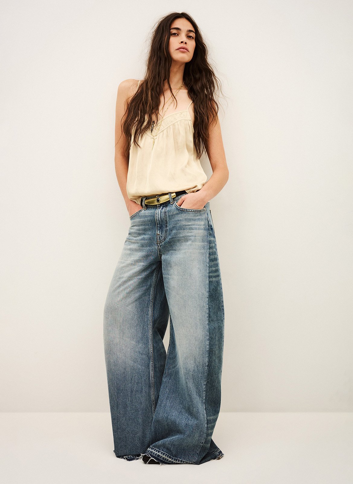Top oversize col V BA&SH Beige