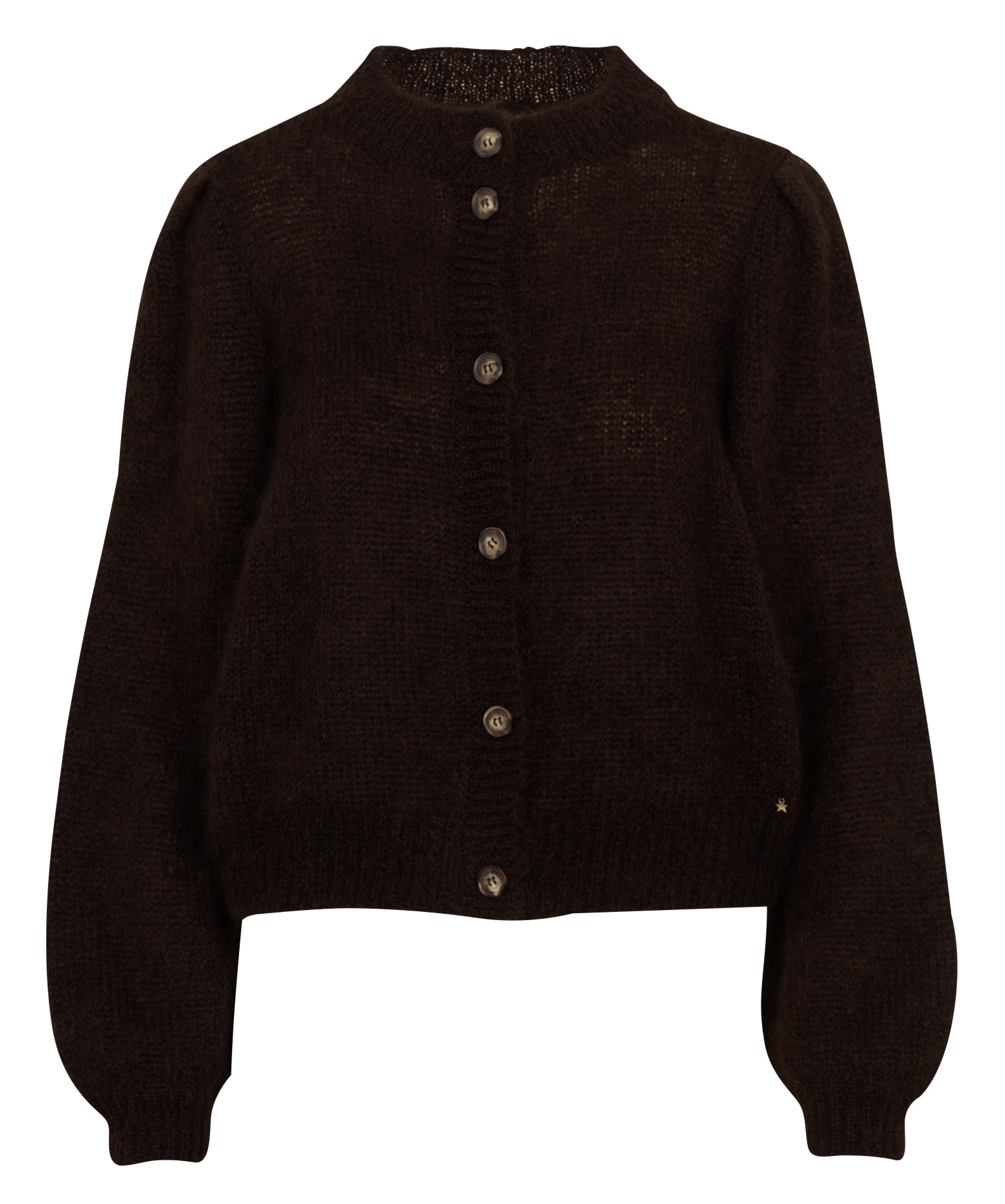 Straight round-neck mohair blend vest DES PETITS HAUTS Brown