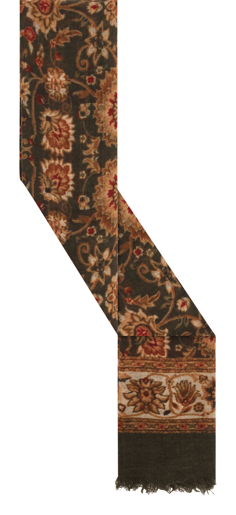 Printed wool-blend scarf GERARD DAREL Khaki