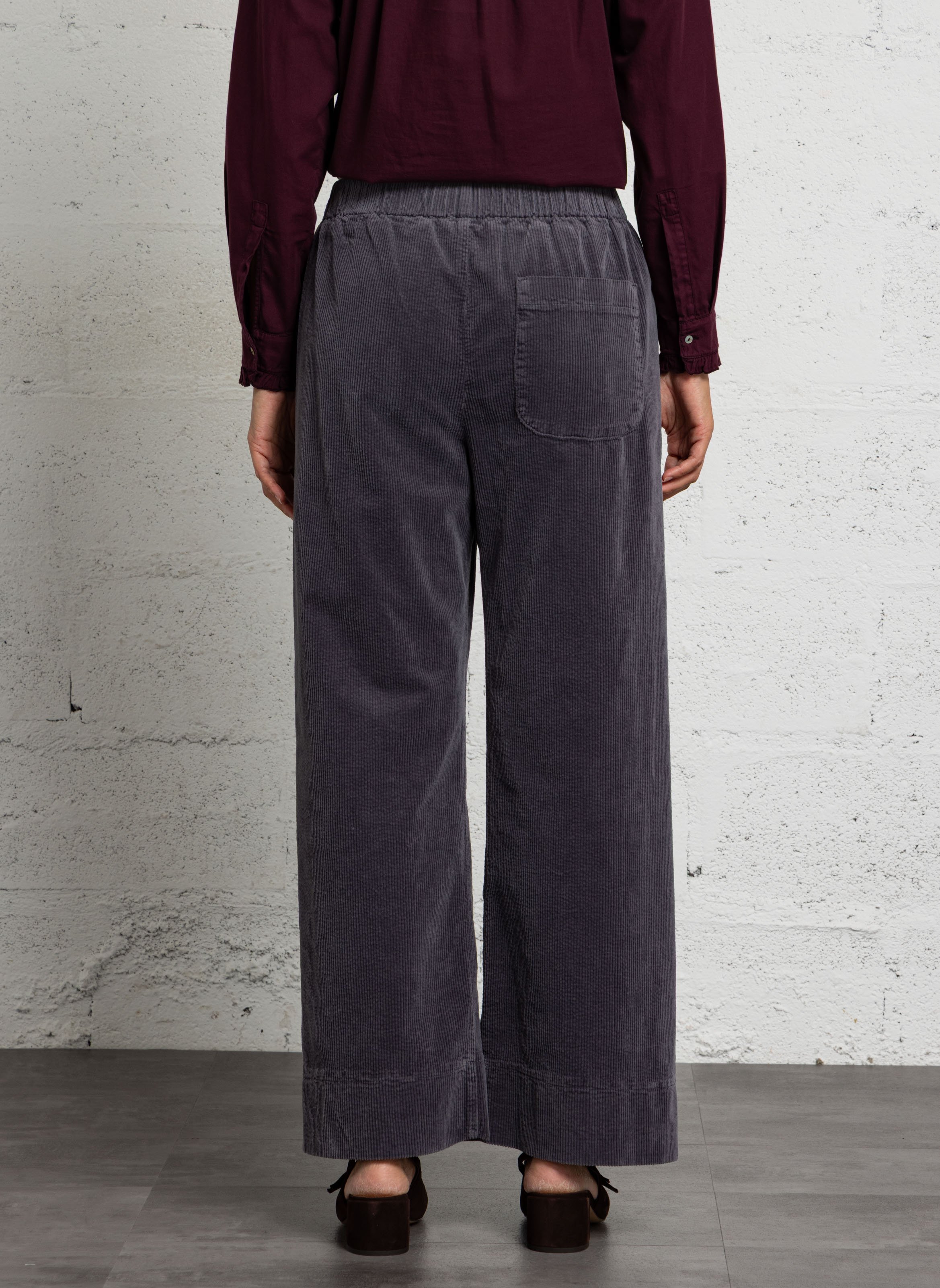 Wijde ribbroek HOD PARIS Zwart