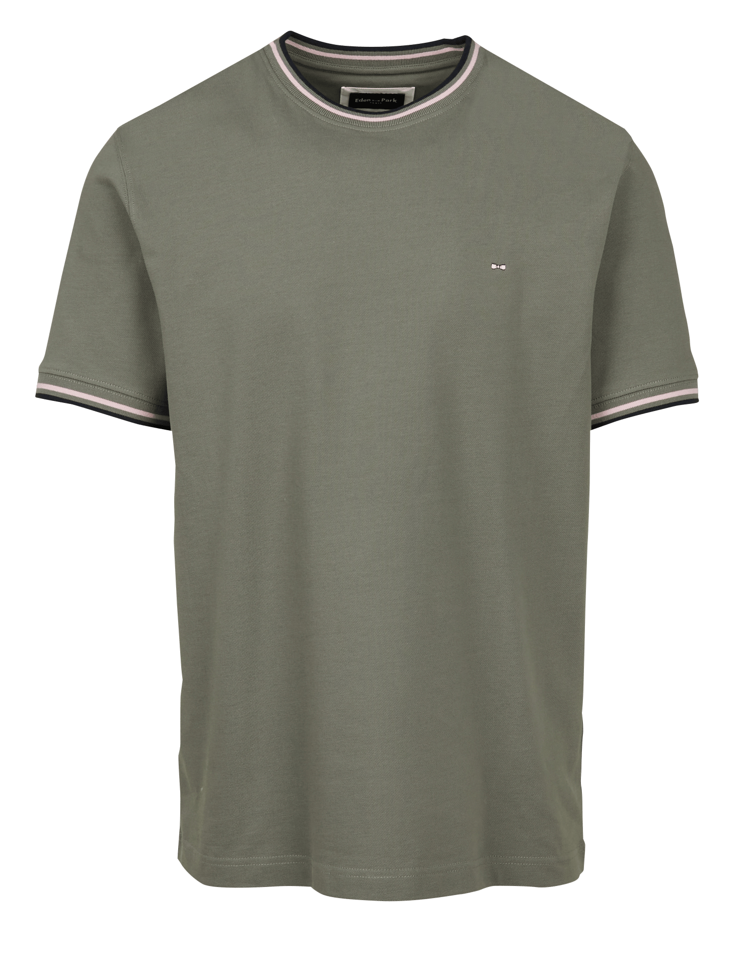 Tee-shirt col rond droit uni EDEN PARK Kaki