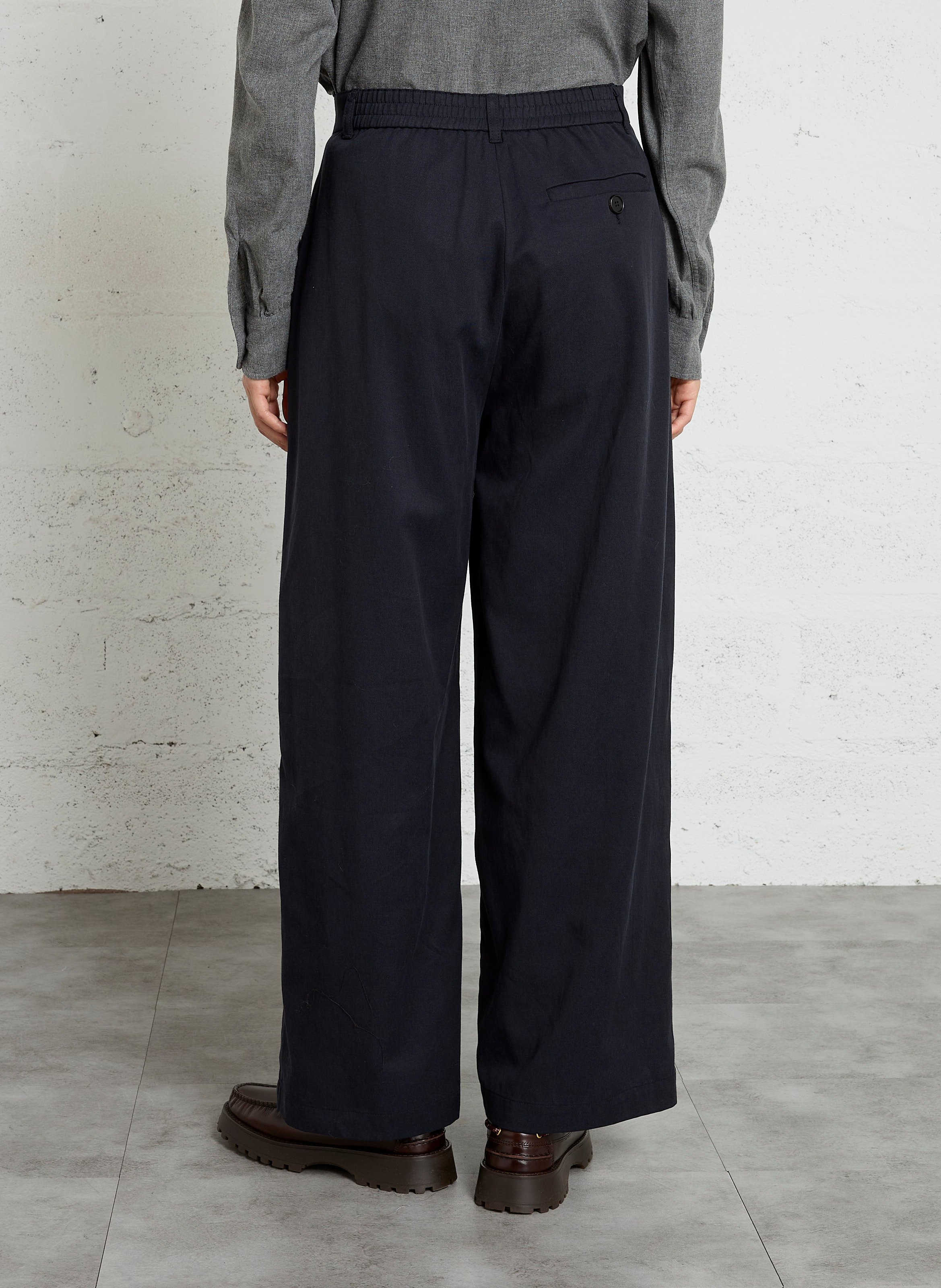 Pantalon large en coton mélangé RUE DE TOKYO Bleu