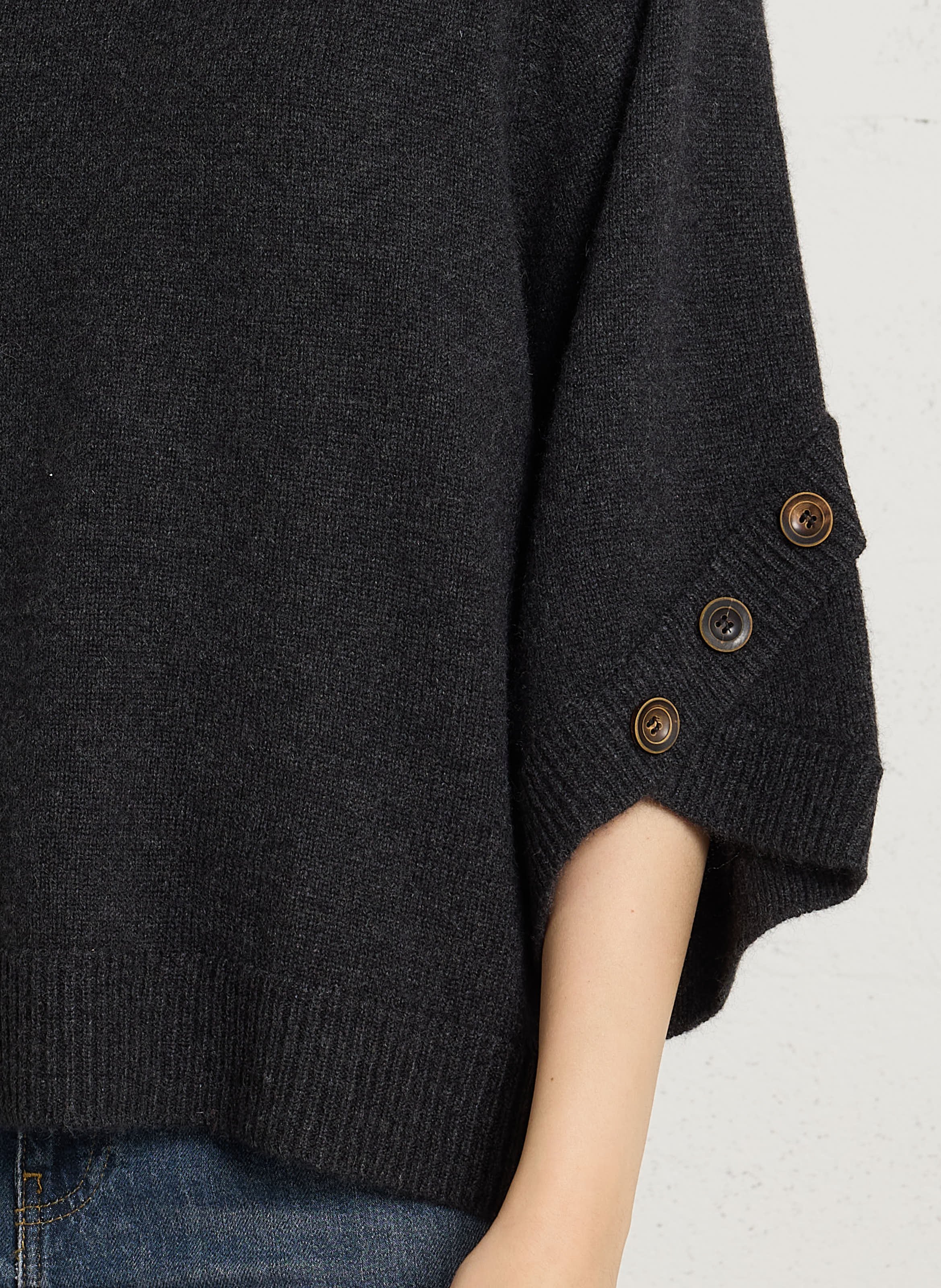 Gerader Kaschmirpullover mit Rundhalsausschnitt MAISON 123 Grau