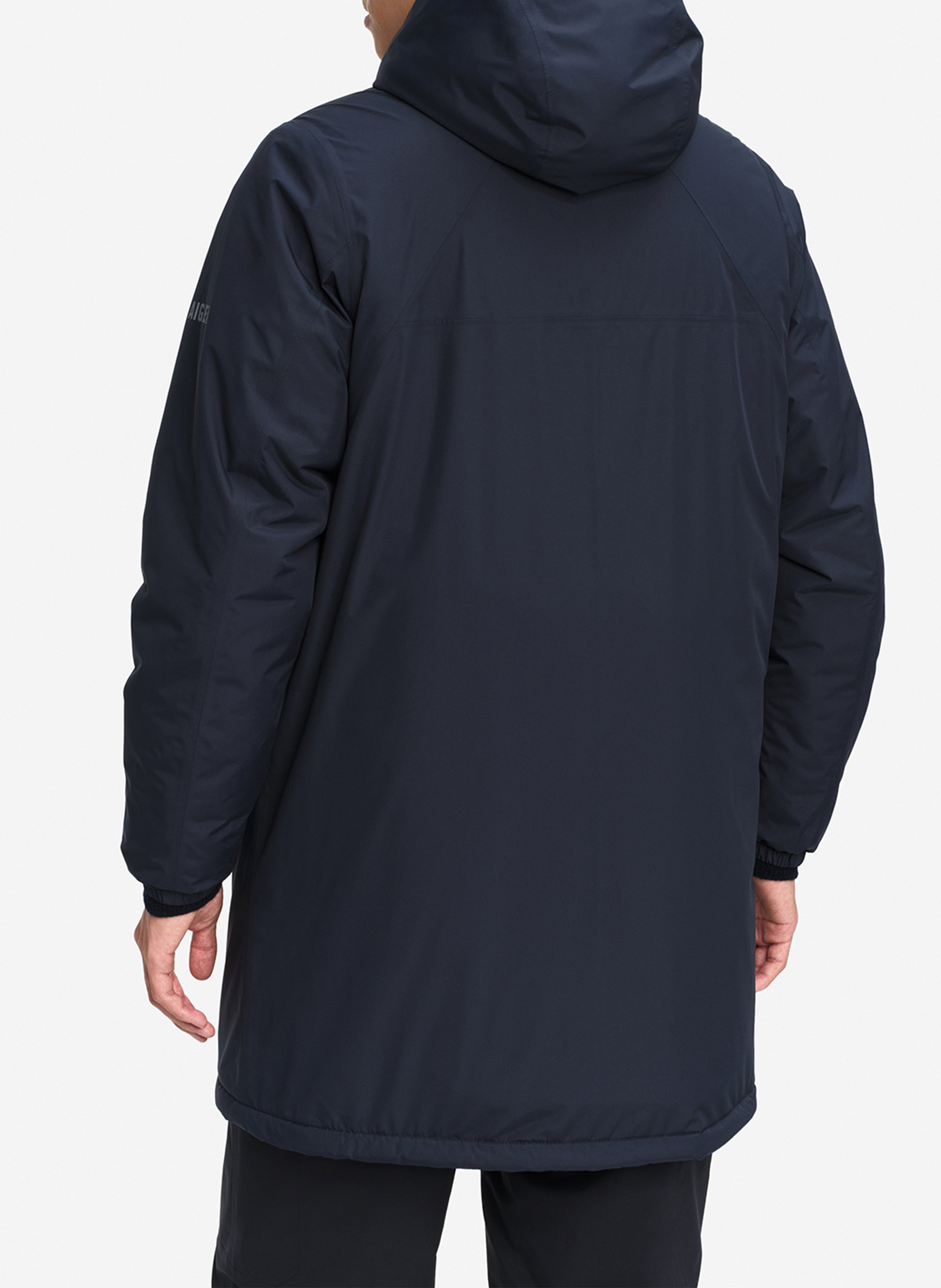 Gerader, mittellanger Parka mit einfarbiger Kapuze AIGLE Blau