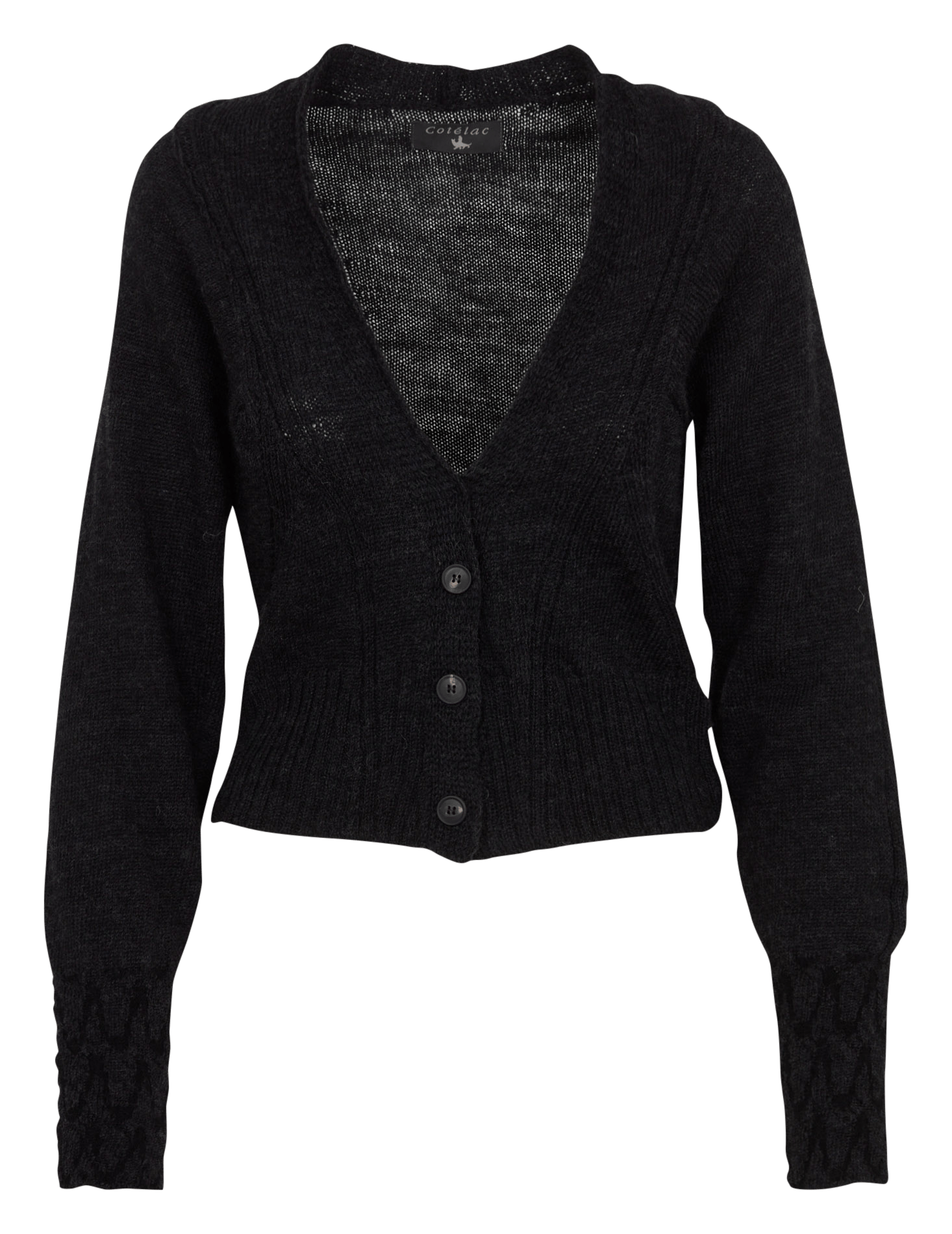 Strickjacke aus Wolle mit V-Ausschnitt COTELAC Grau