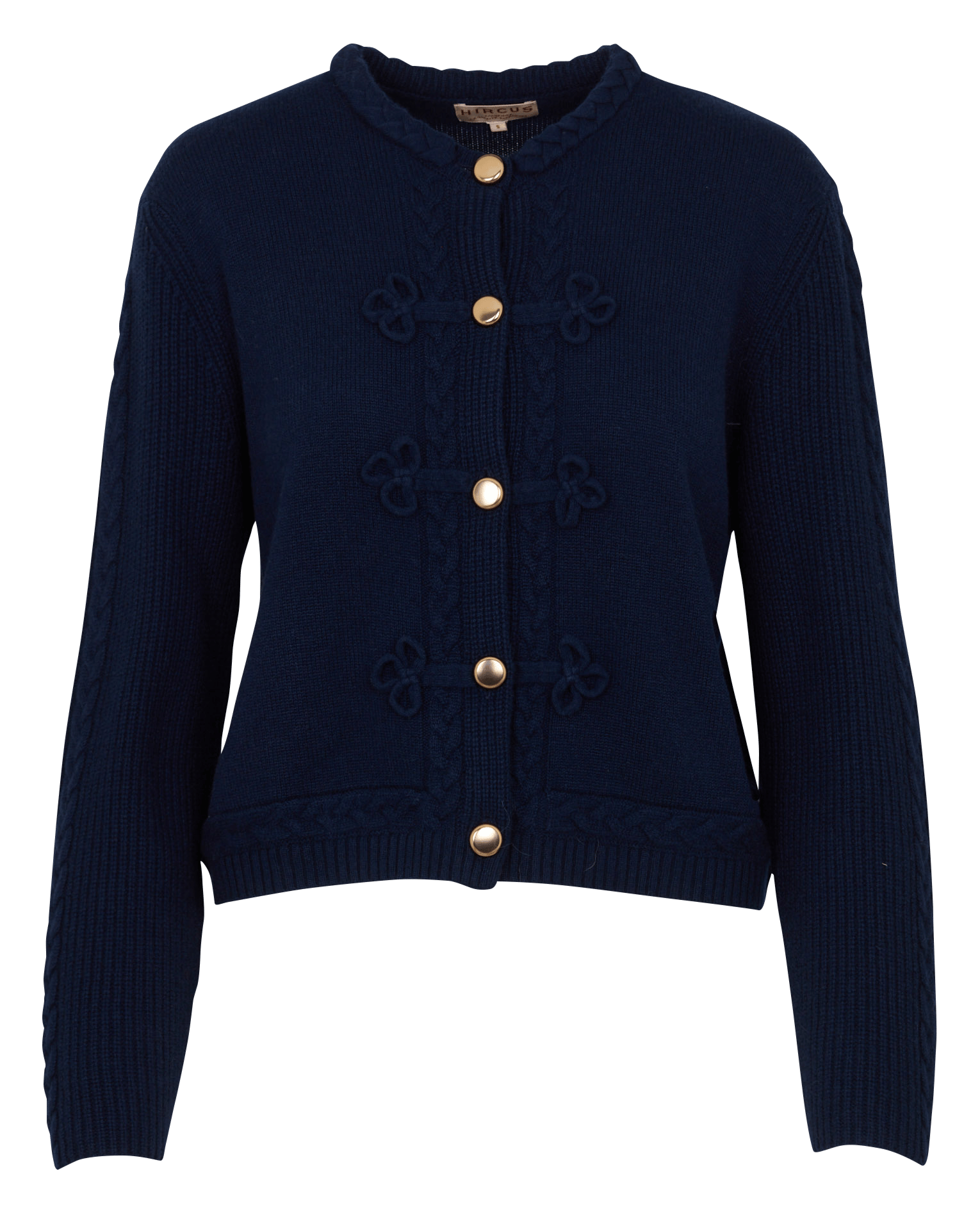 Recht vest met ronde hals van kasjmier HIRCUS Blauw