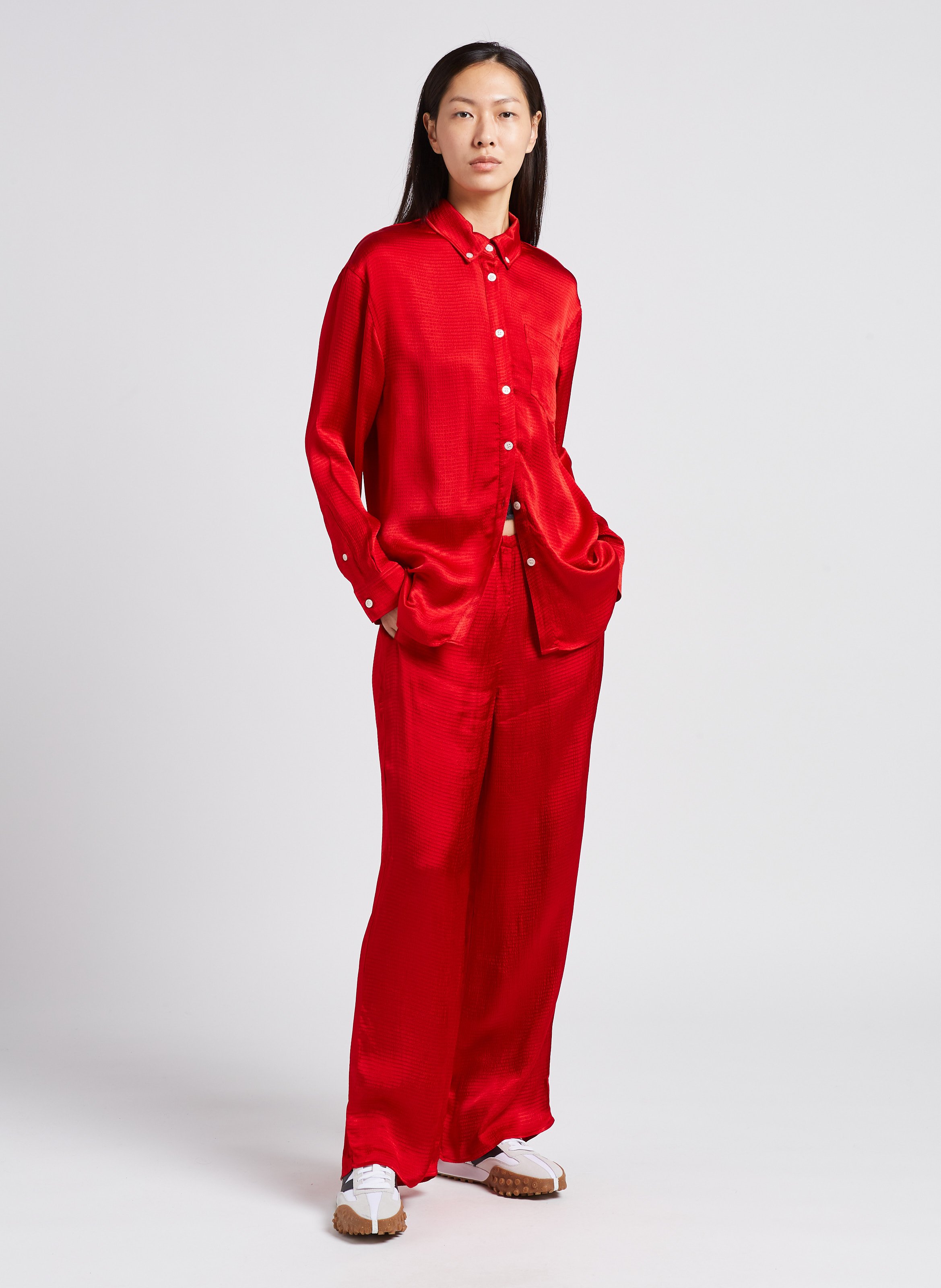 Long Textured Viscose Shirt Coccinelle American Vintage Women Place des Tendances