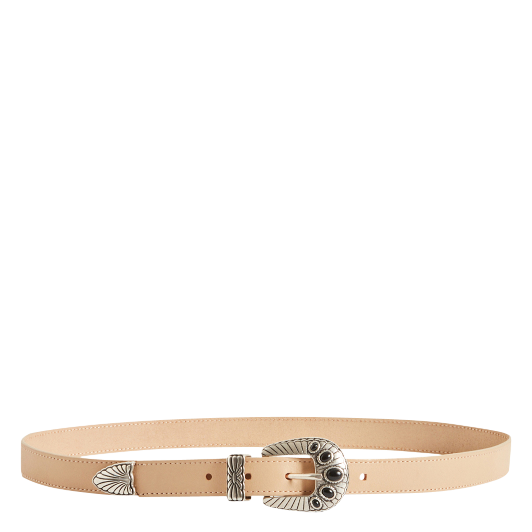 Ceinture style western en cuir CLAUDIE PIERLOT Beige