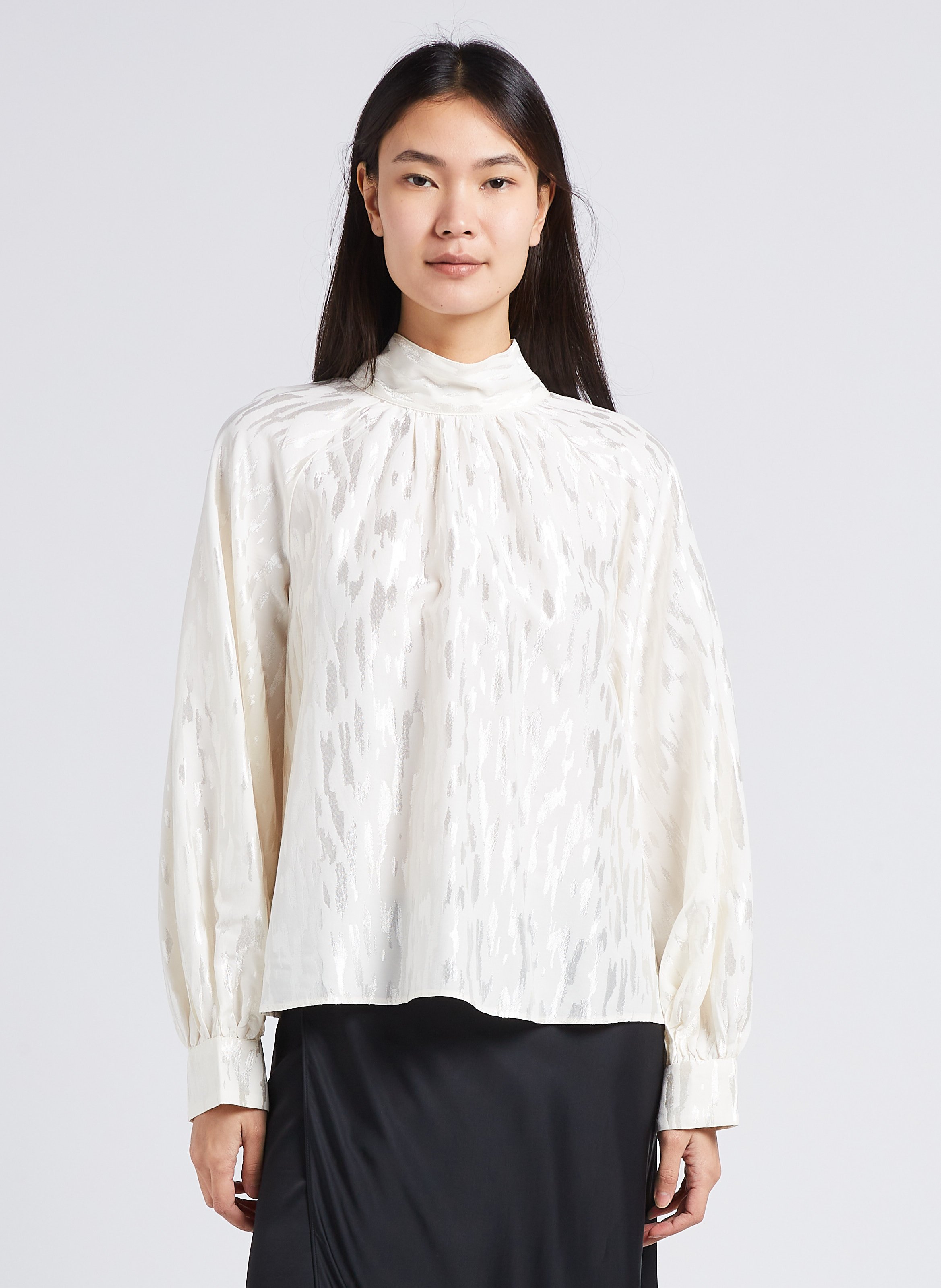 Weit geschnittenes Top mit V-Ausschnitt zum Binden SAMSOE SAMSOE Beige