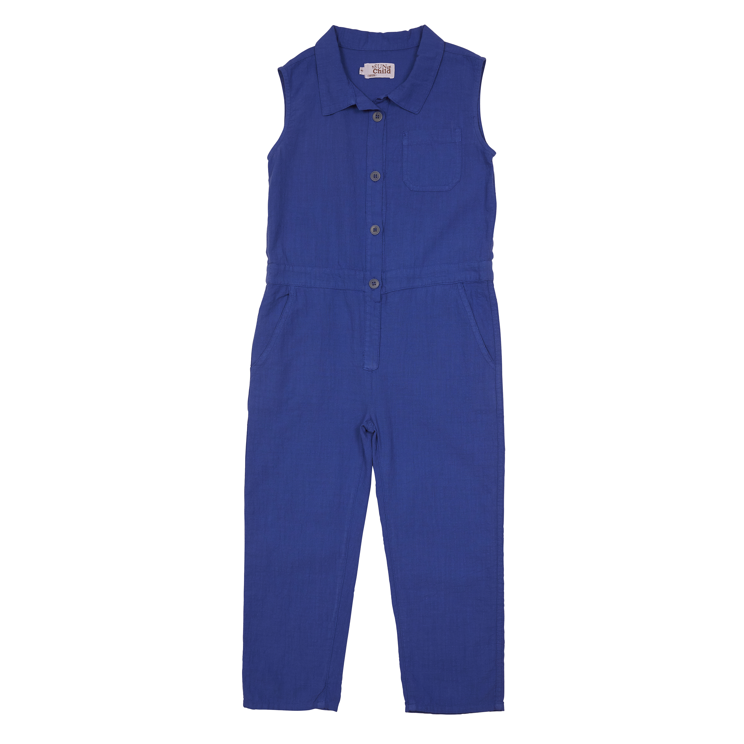 Combinaison col classique droite en coton SUNCHILD Bleu