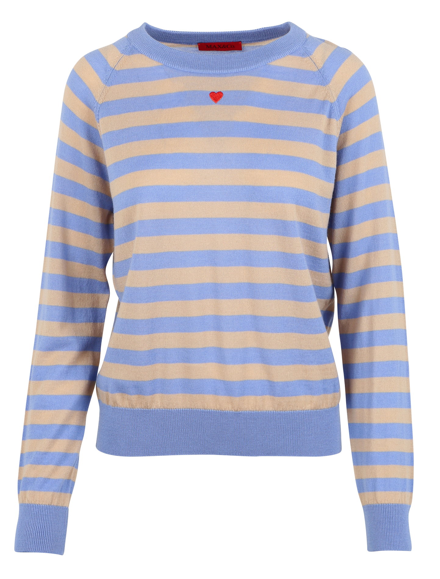 Tee-shirt maillé à rayures en laine vierge MAX&amp;Co. Multicolore