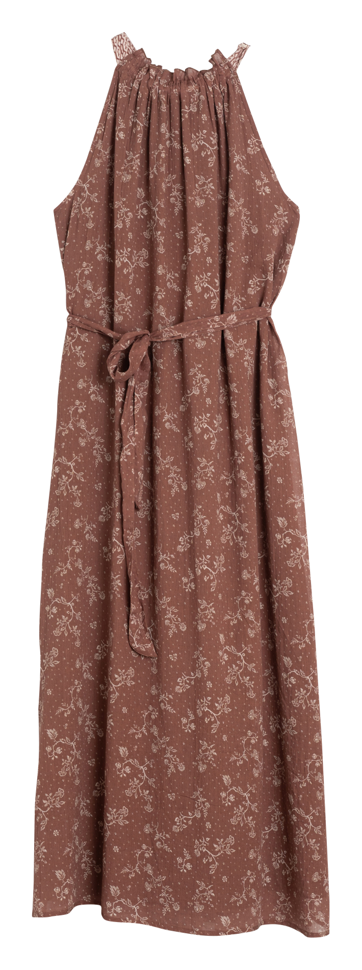 Long printed cotton dress INDI & COLD Brown