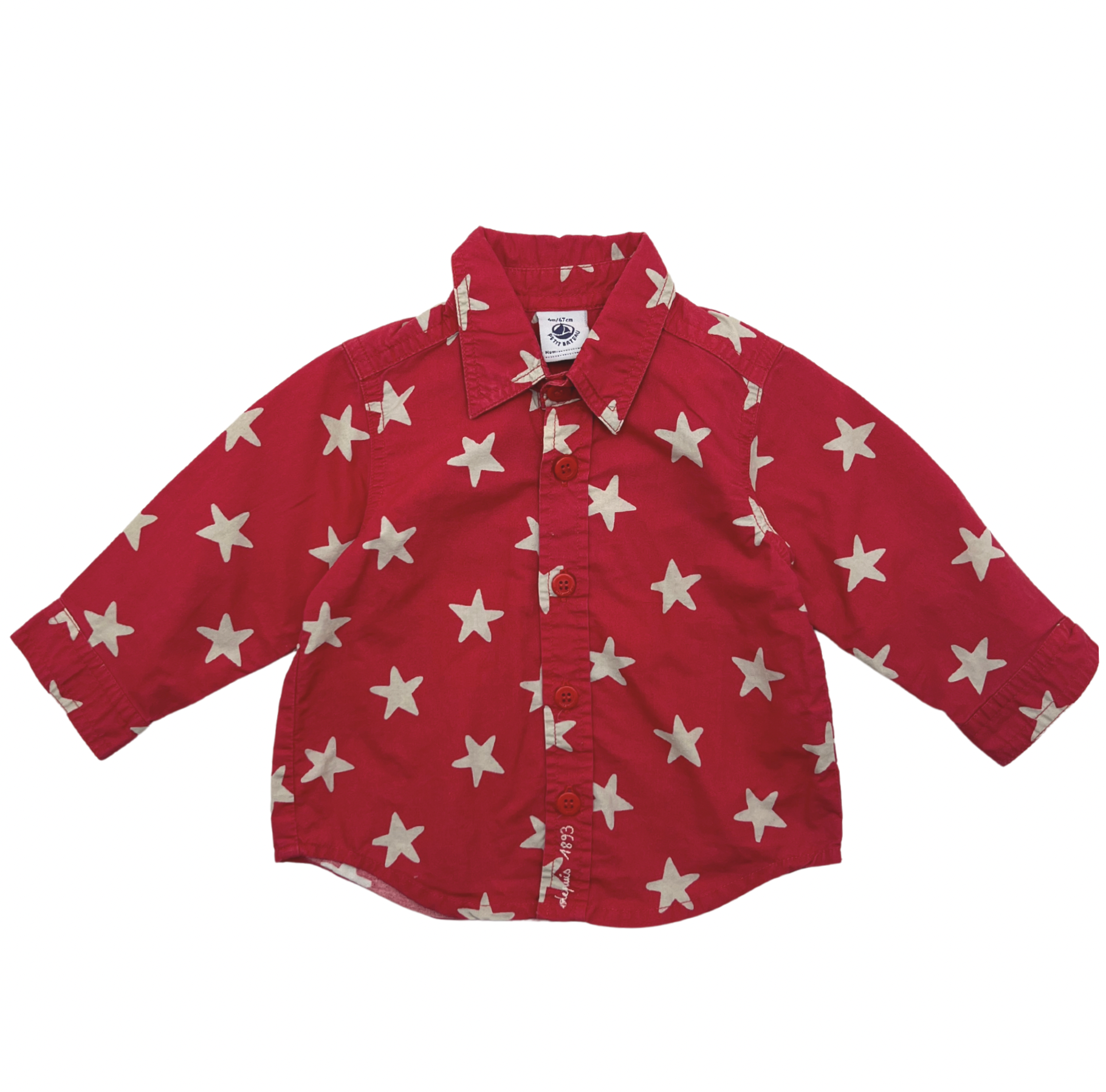 Red baby shirt - 6 months PETIT BATEAU - Seconde Main Red