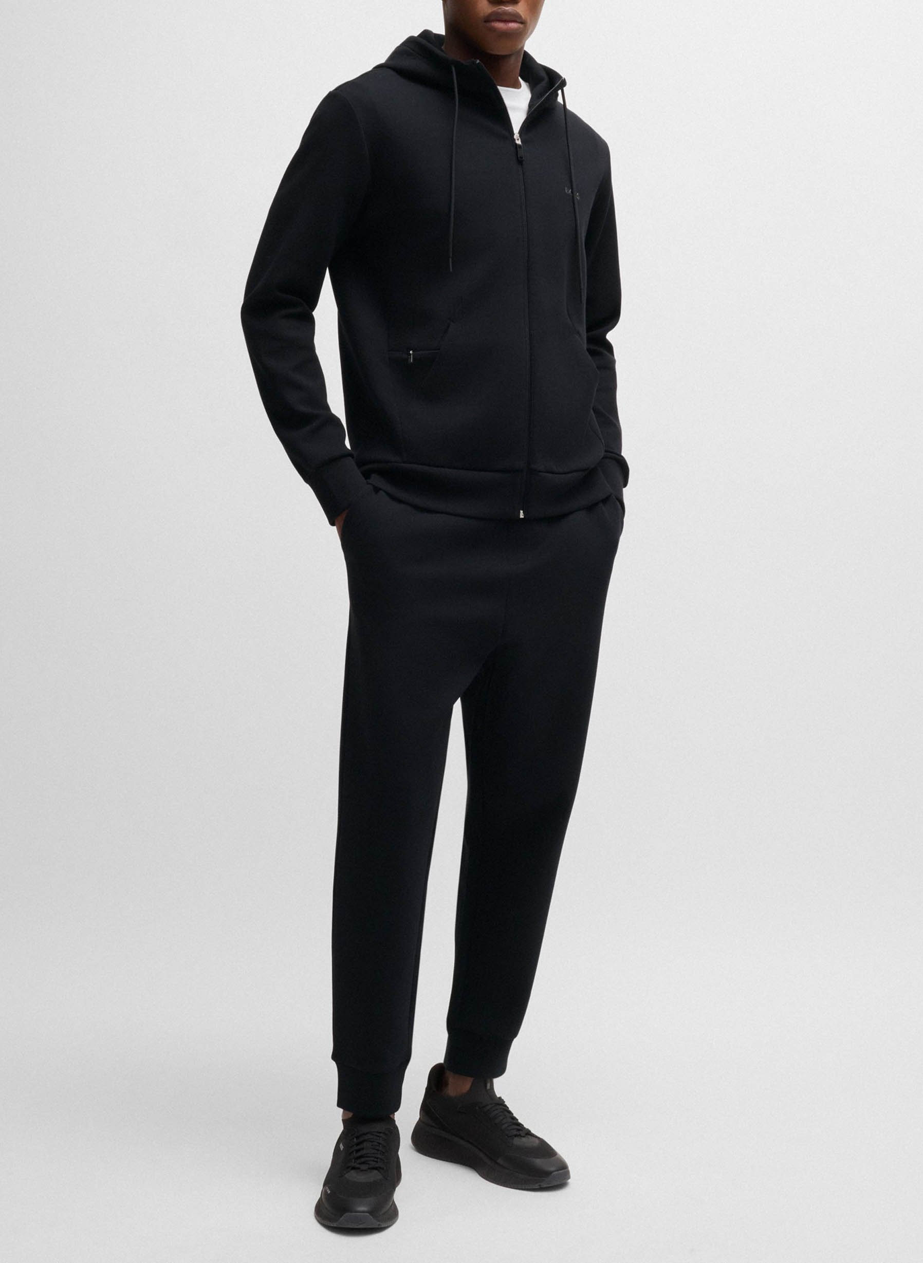 Printed cotton sweatpants Black