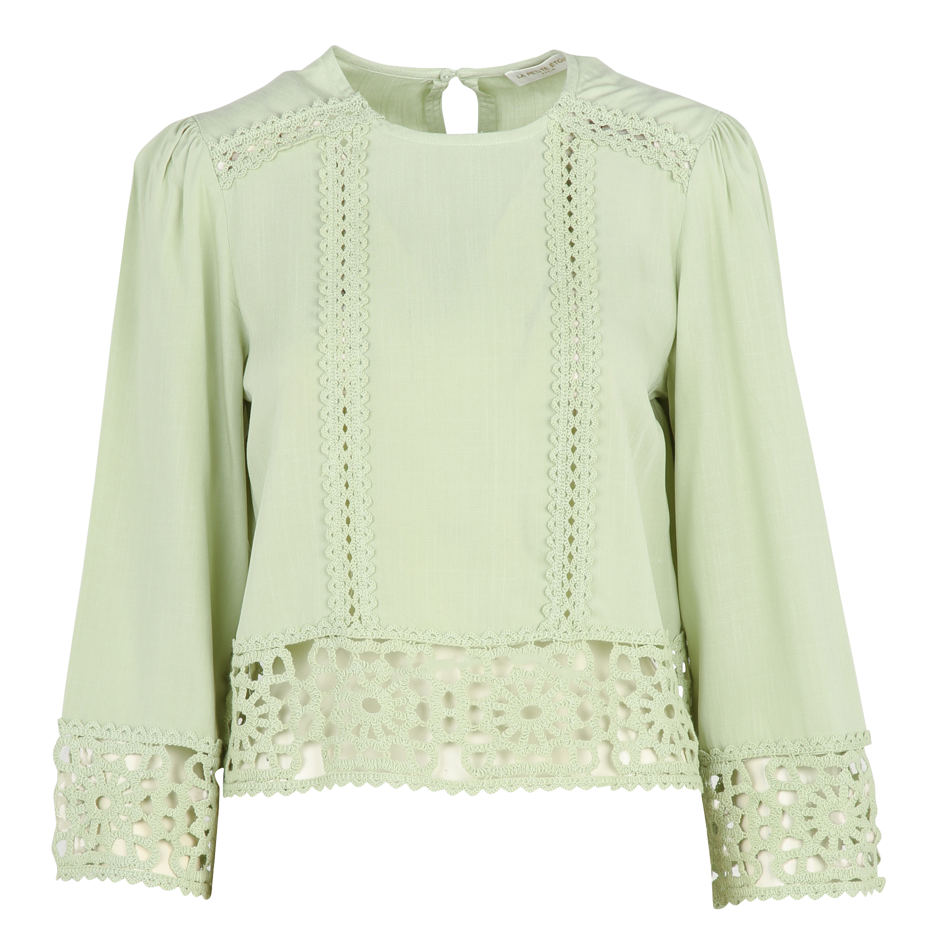 Blouse met ronde hals TEVY Vert amande
