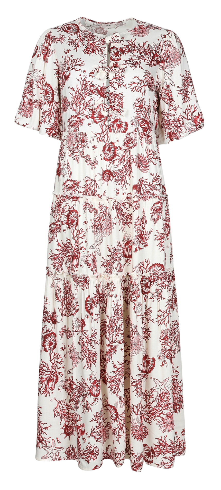 Long floral print viscose dress AN'GE Plums