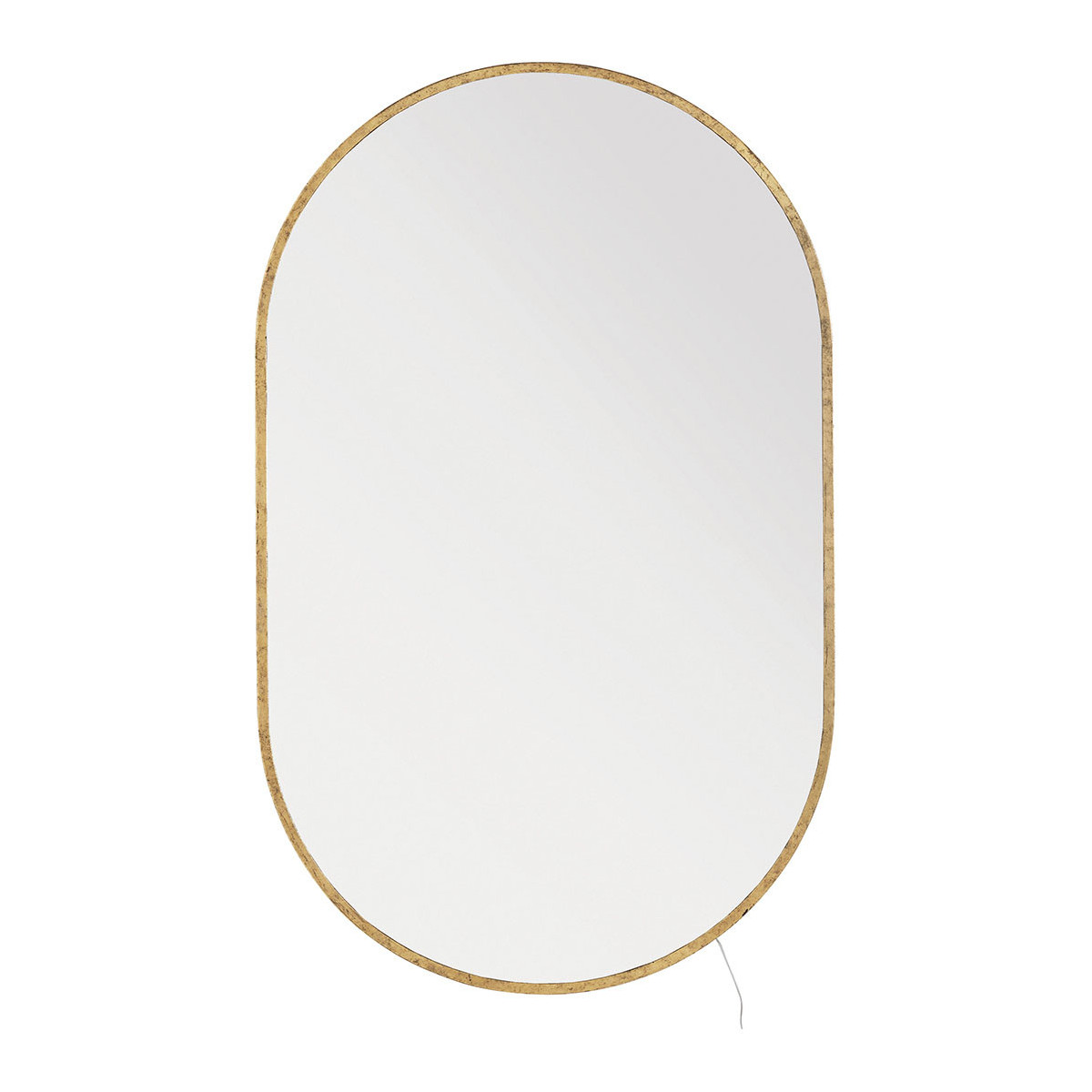 Oval mirror with LED BLANC D'IVOIRE Beige