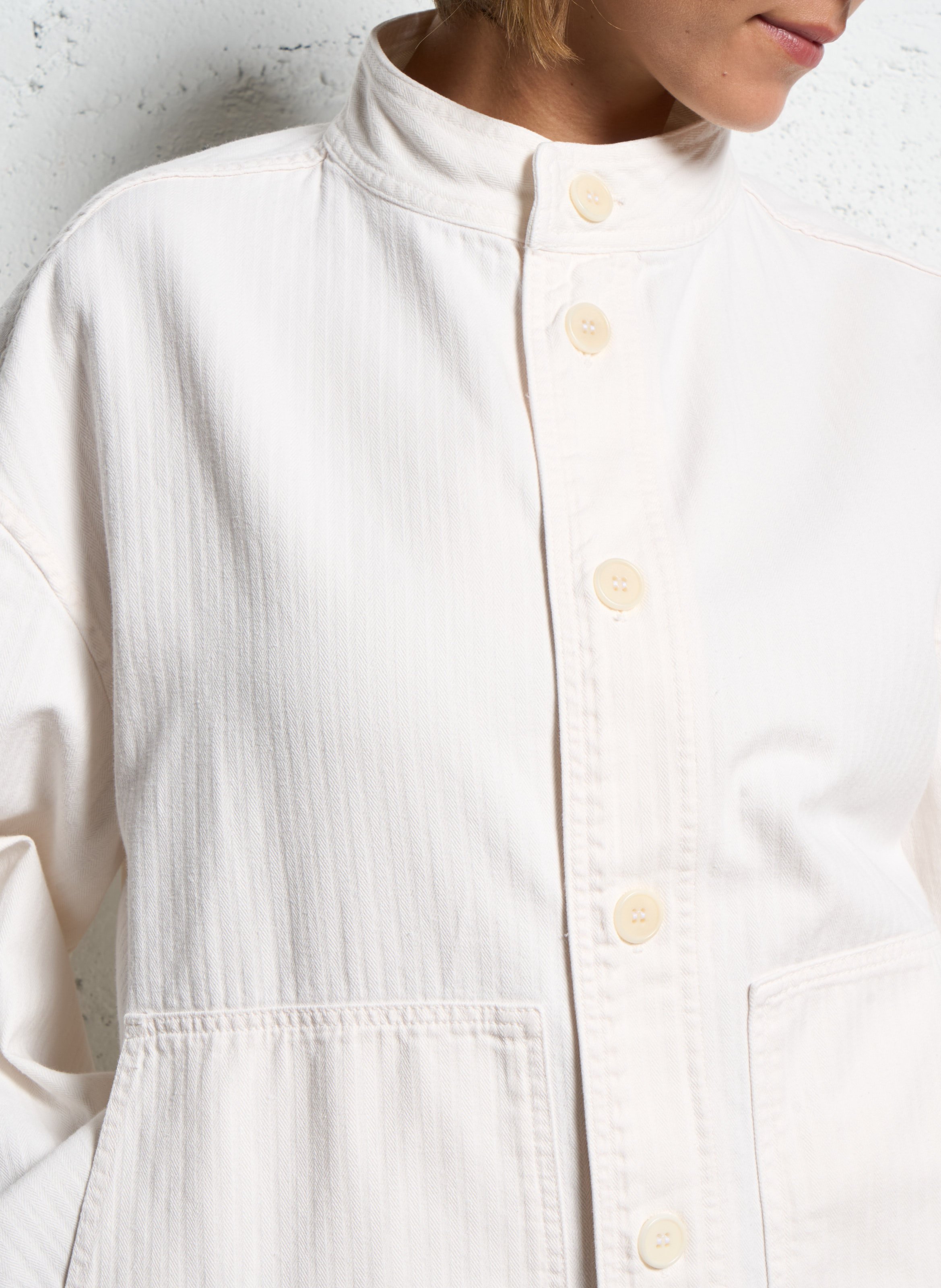 Straight-cut cotton overshirt MASSCOB White