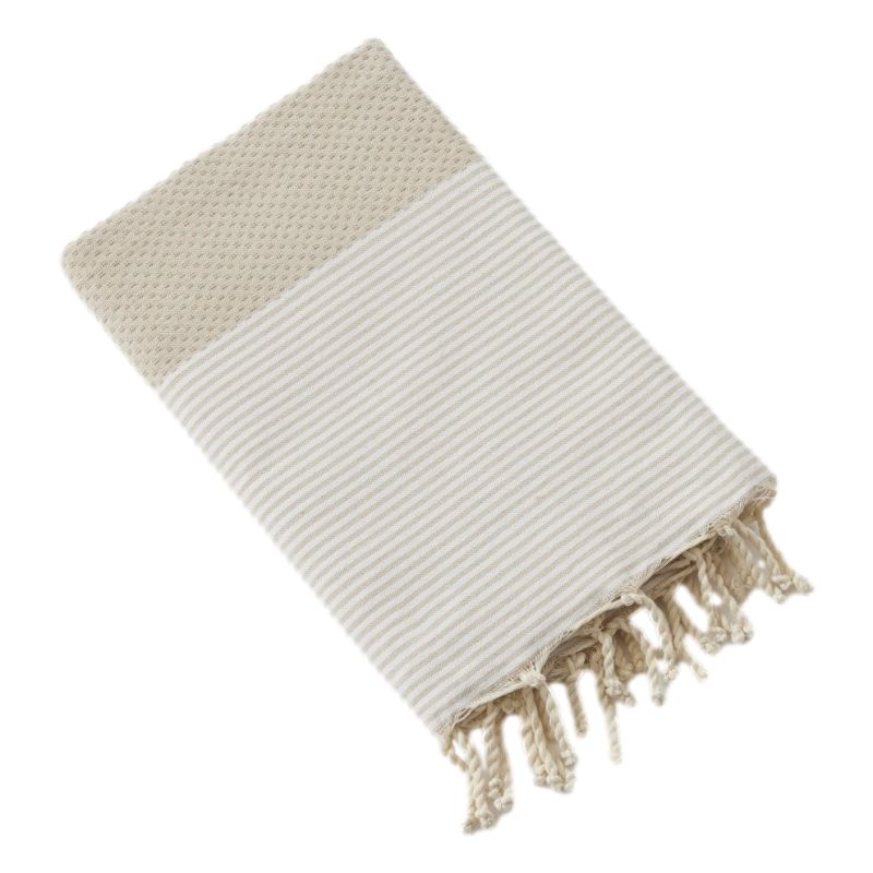 Fouta with fringes 100 x 200 cm 100% recycled cotton L'EFFET PAPILLON