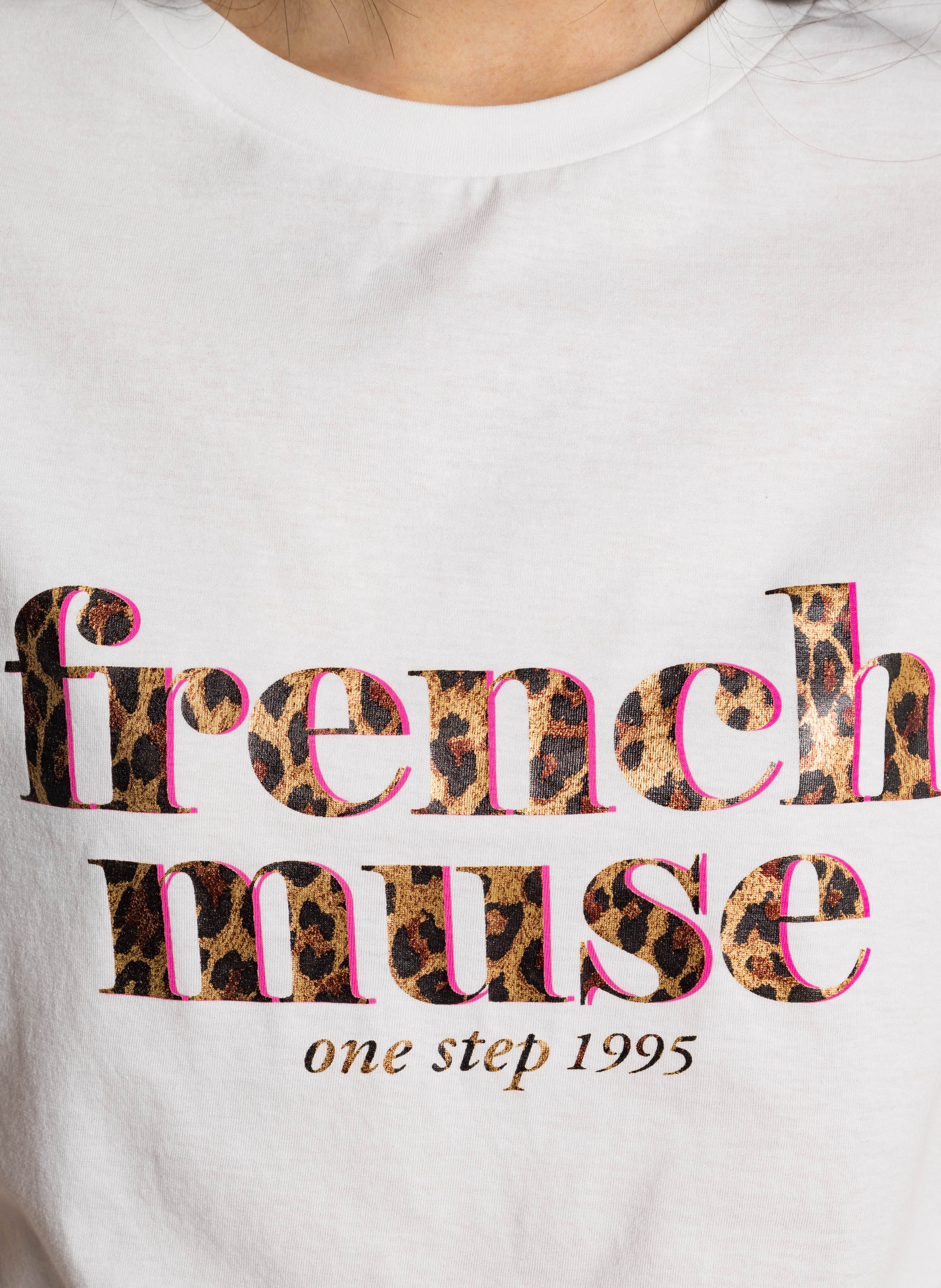 Tee-shirt col rond en coton Blanc