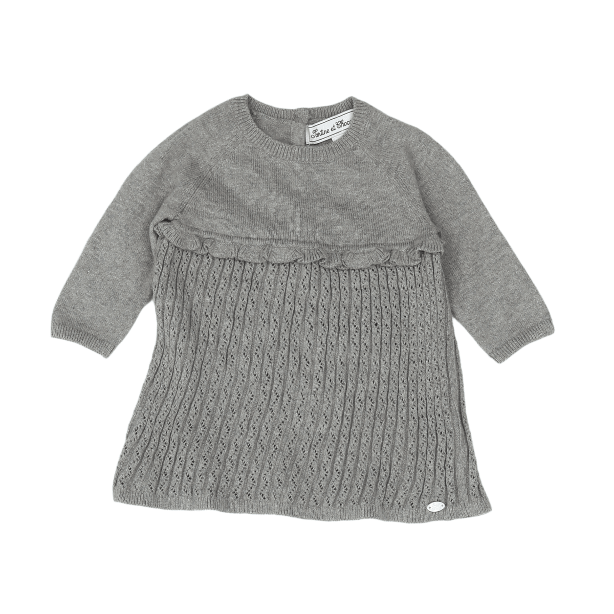 Grey Baby Dress - 3 months TARTINE ET CHOCOLAT - seconde-main Grey