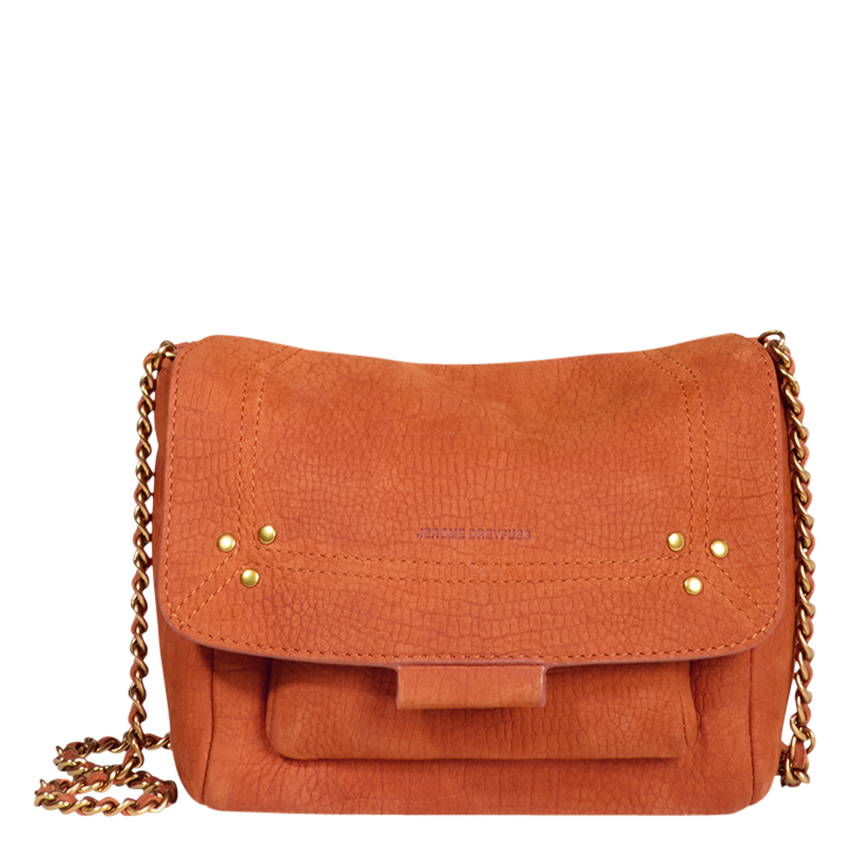 Sac bandoulière en cuir velours JEROME DREYFUSS Orange