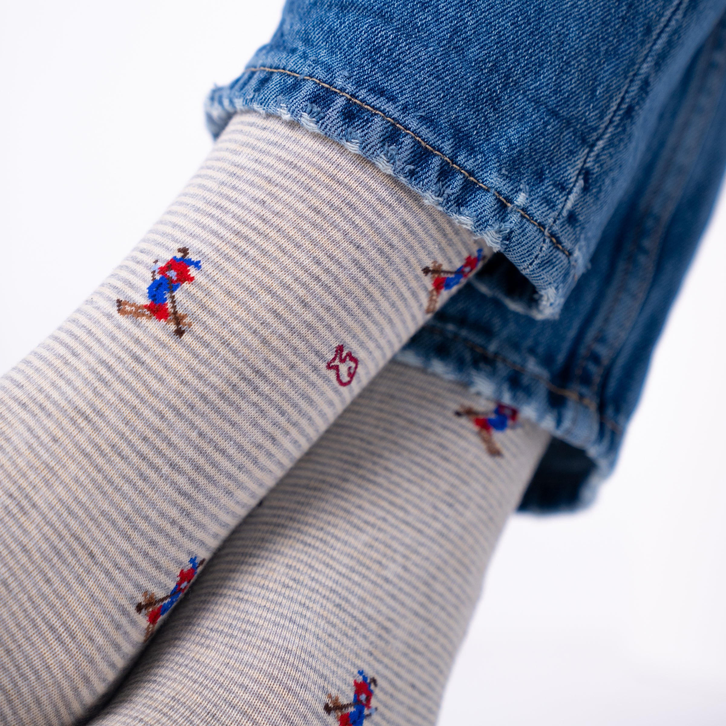 Combed cotton socks with patterns BILLYBELT Grey