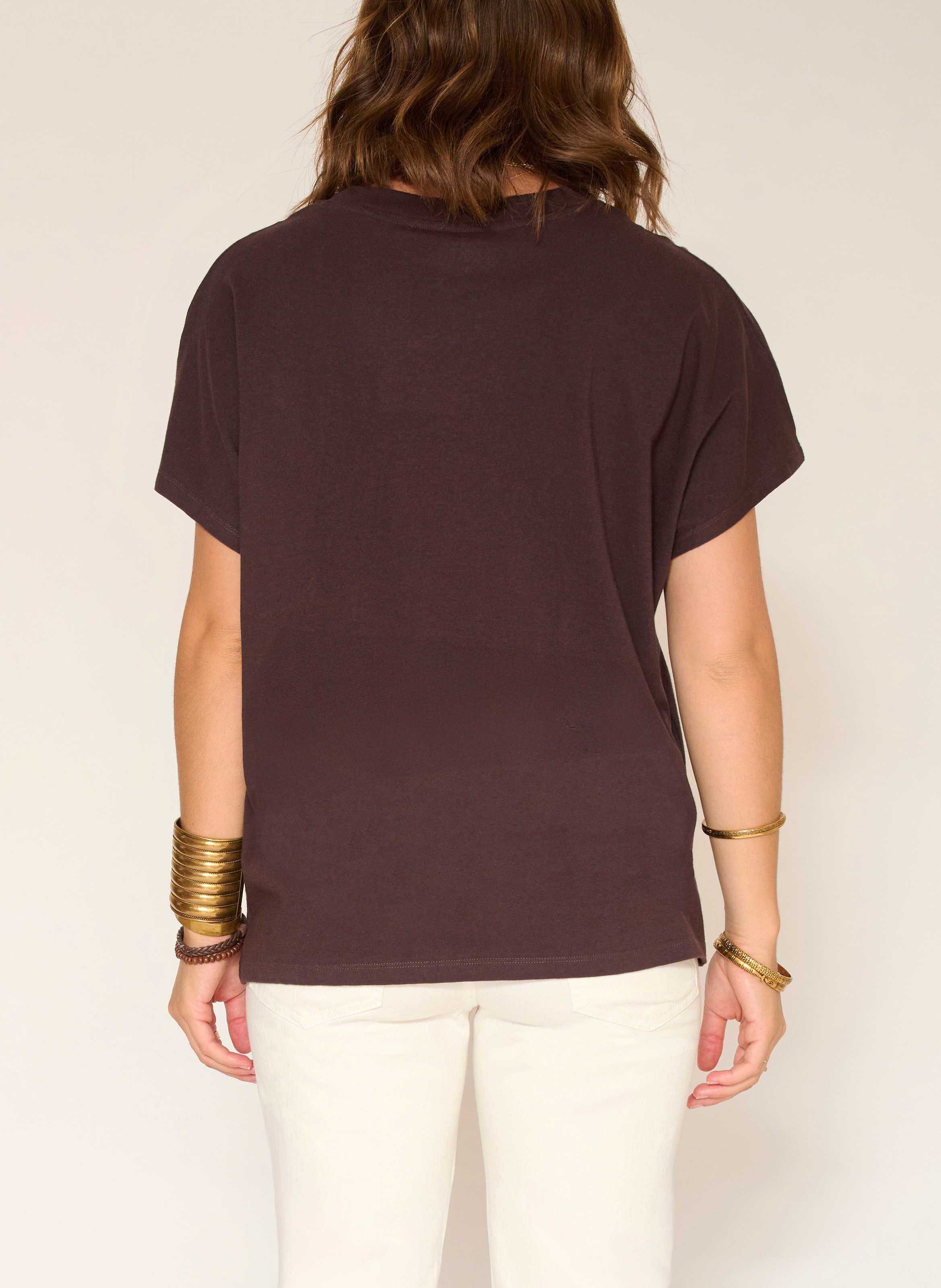 Tee-shirt droit en coton  MKT Marron