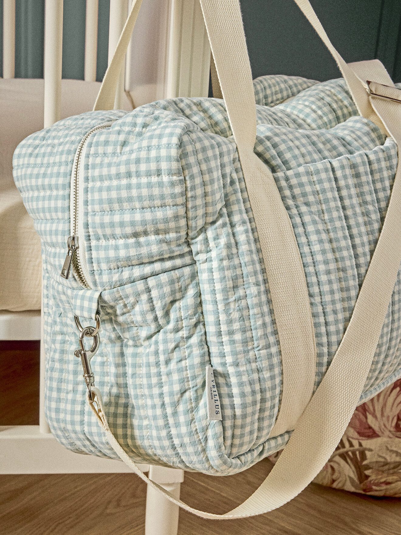 Cotton muslin diaper bag CYRILLUS Green