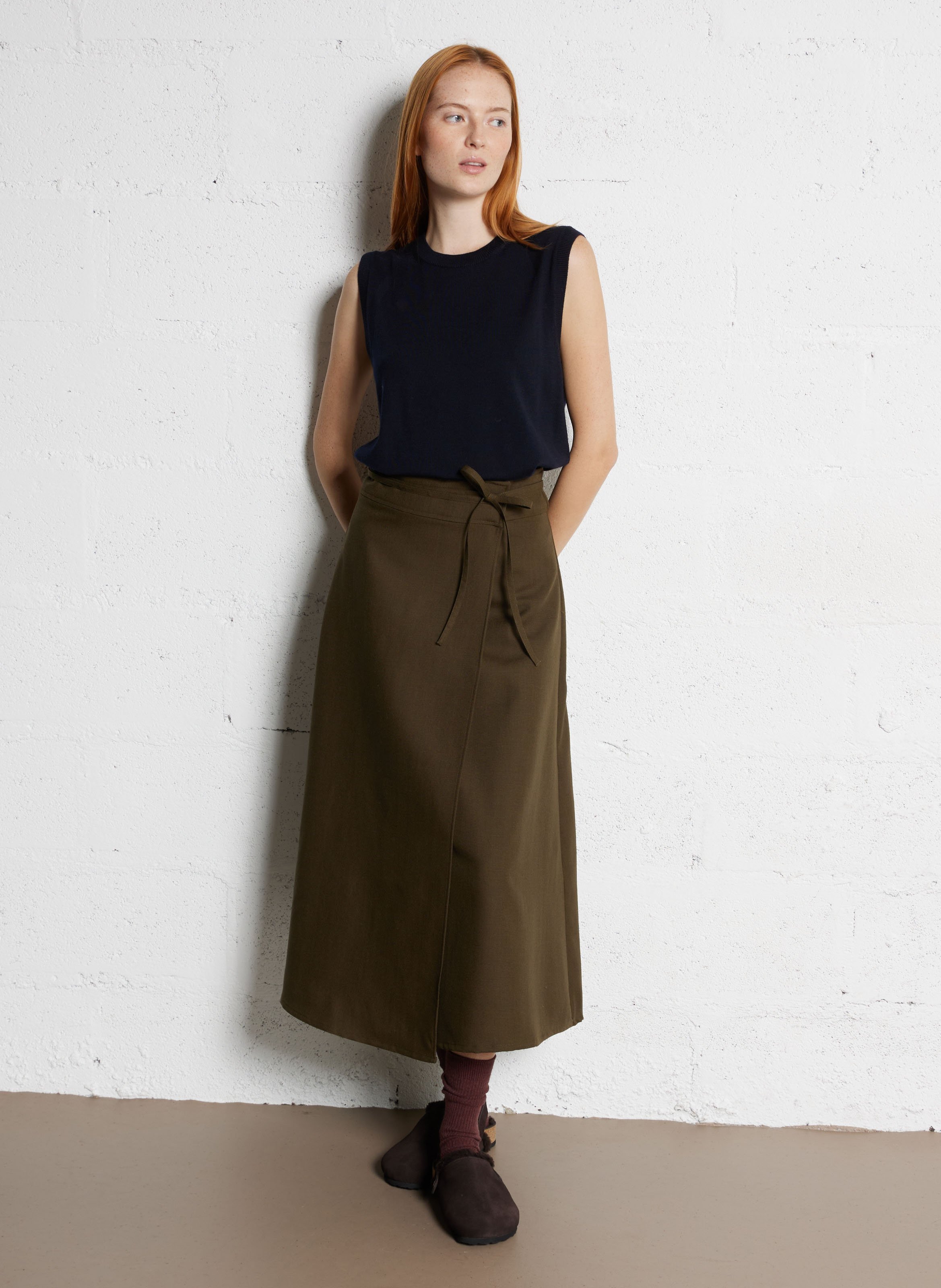 Sleeveless round neck merino wool sweater SOEUR Blue