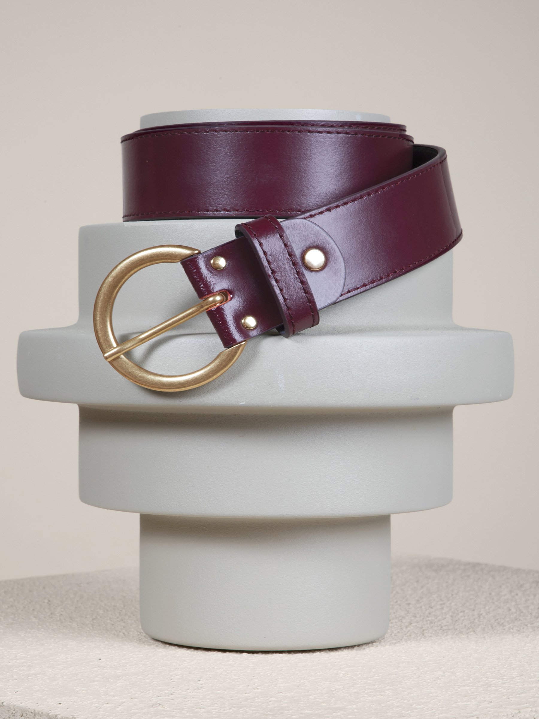 Smooth leather bohemian belt JULES & JENN Red