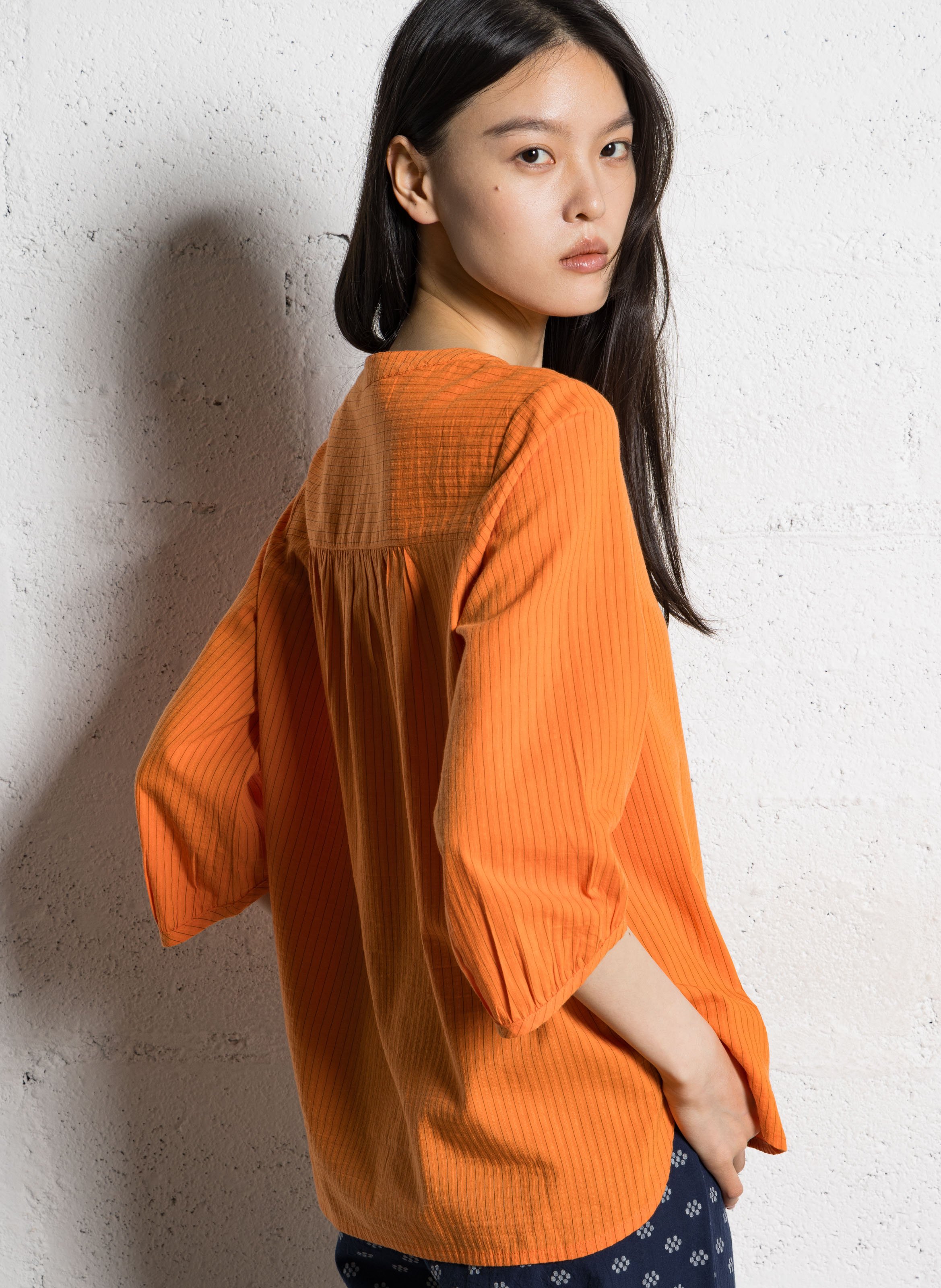 Gestreepte, katoenen top met ronde hals NICE THINGS Bruin