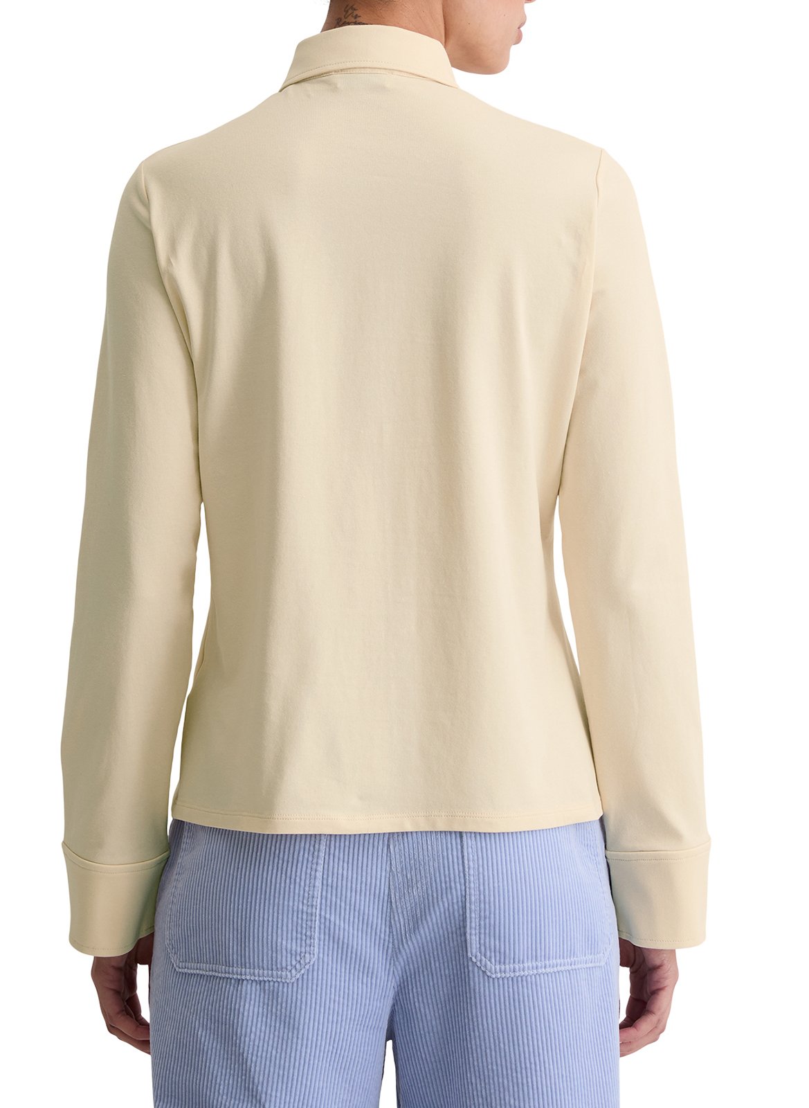 Straight-cut cotton-blend shirt with classic collar MARC O'POLO Beige