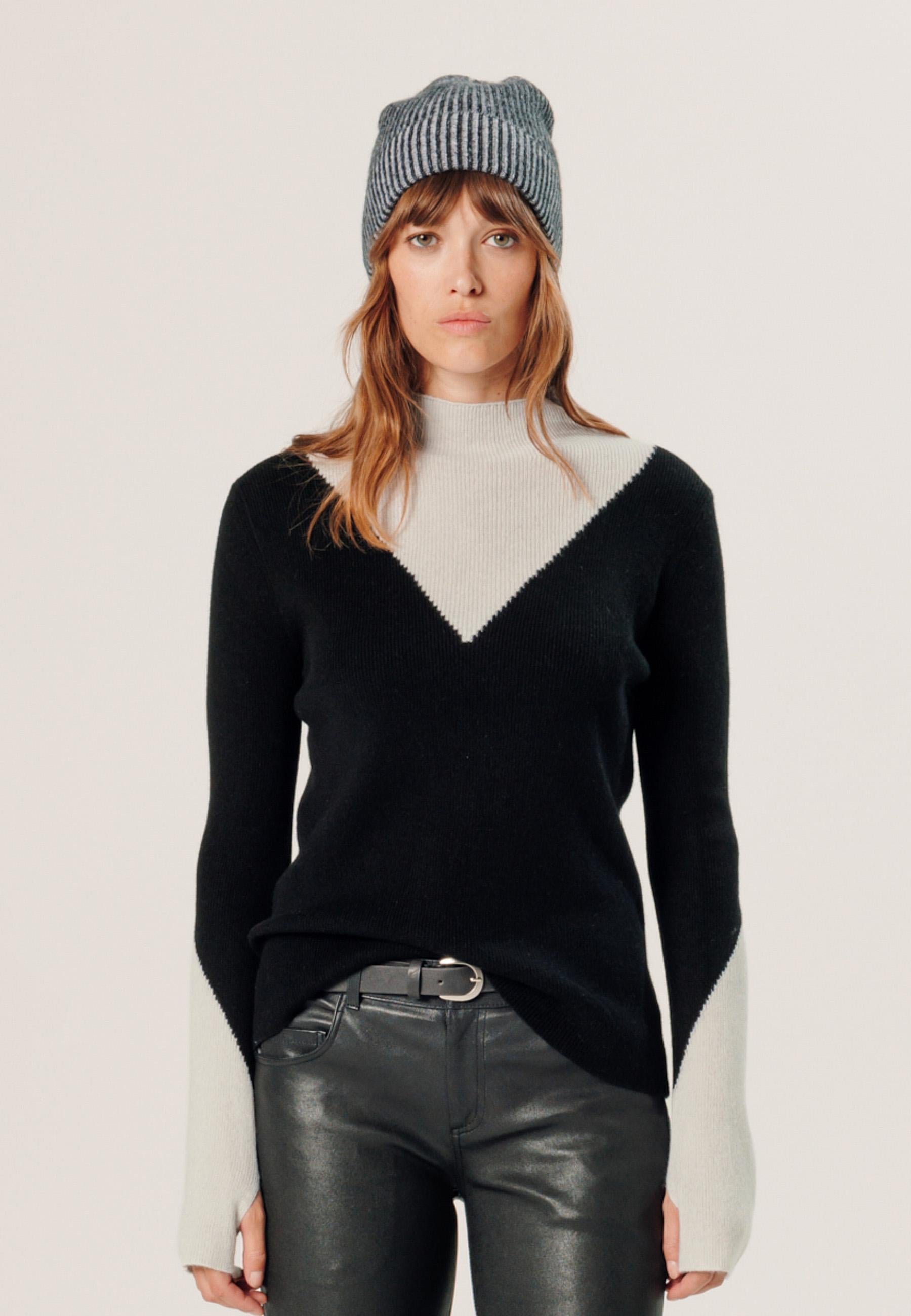 Cashmere trompe l'oeil sweater RODIER Black