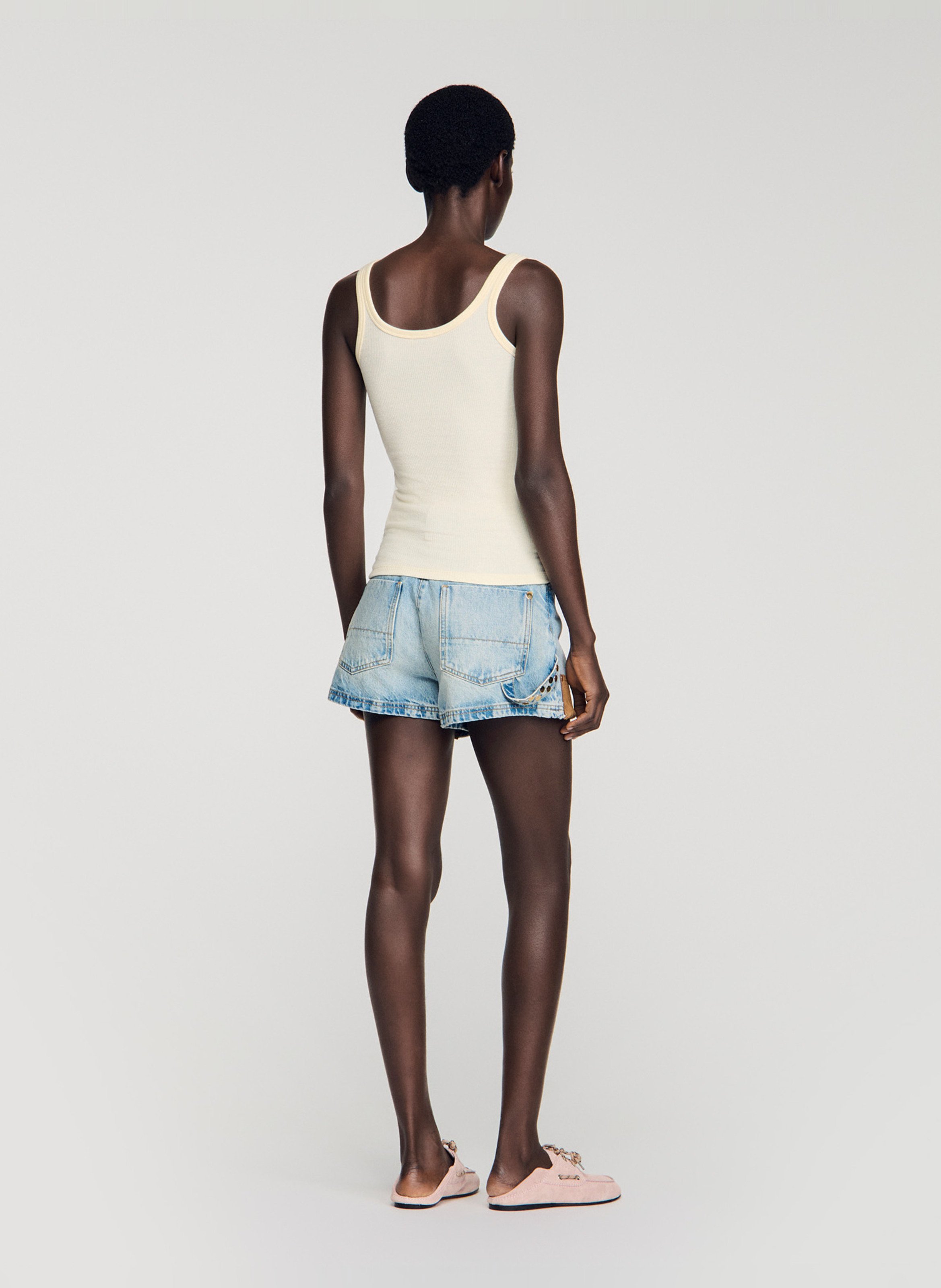 Débardeur droit en coton mélangé SANDRO Jaune