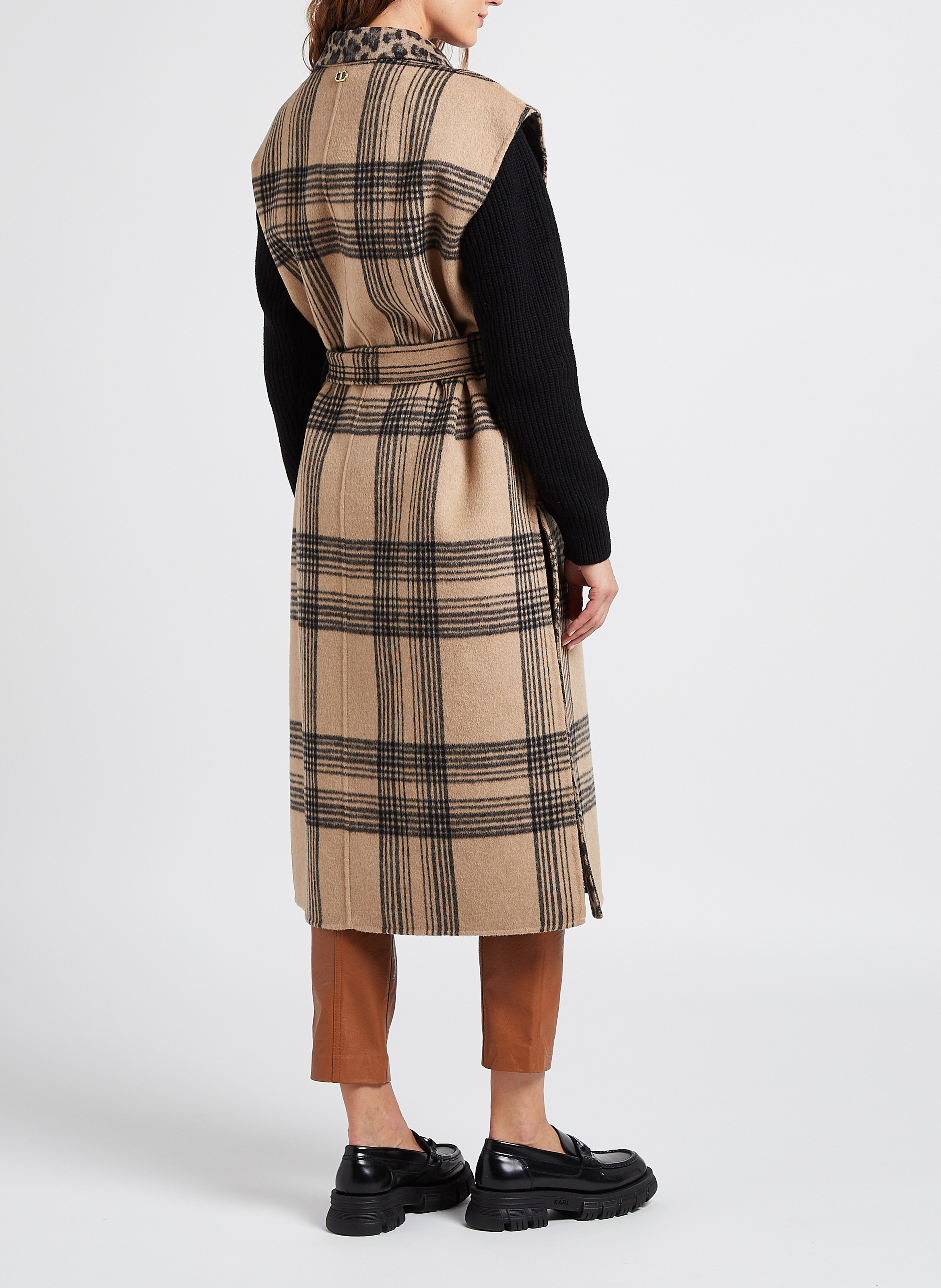 Loose-fit reversible jacket with tailored collar TWINSET Brown