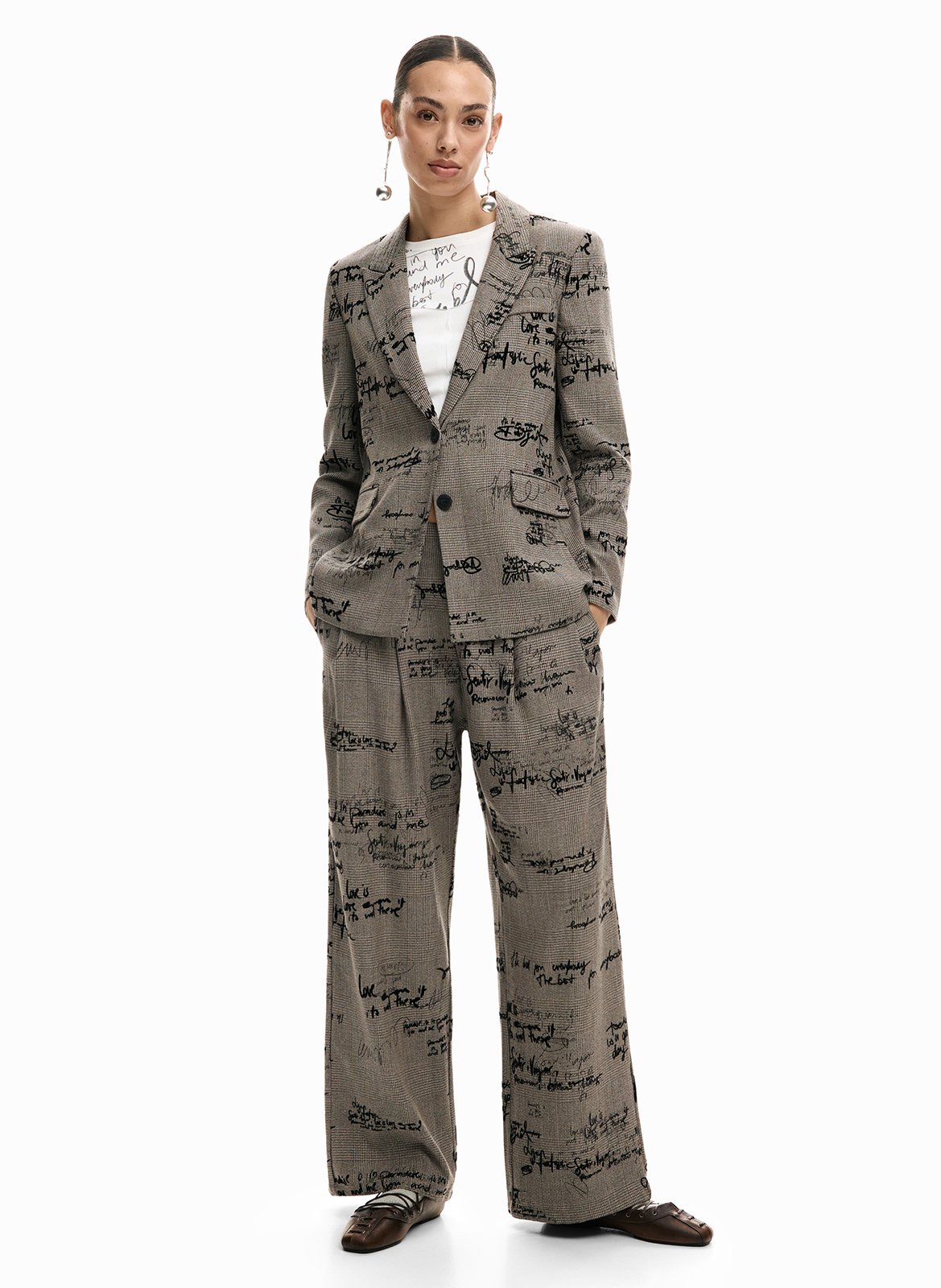 Rechte blazer met print DESIGUAL Zwart