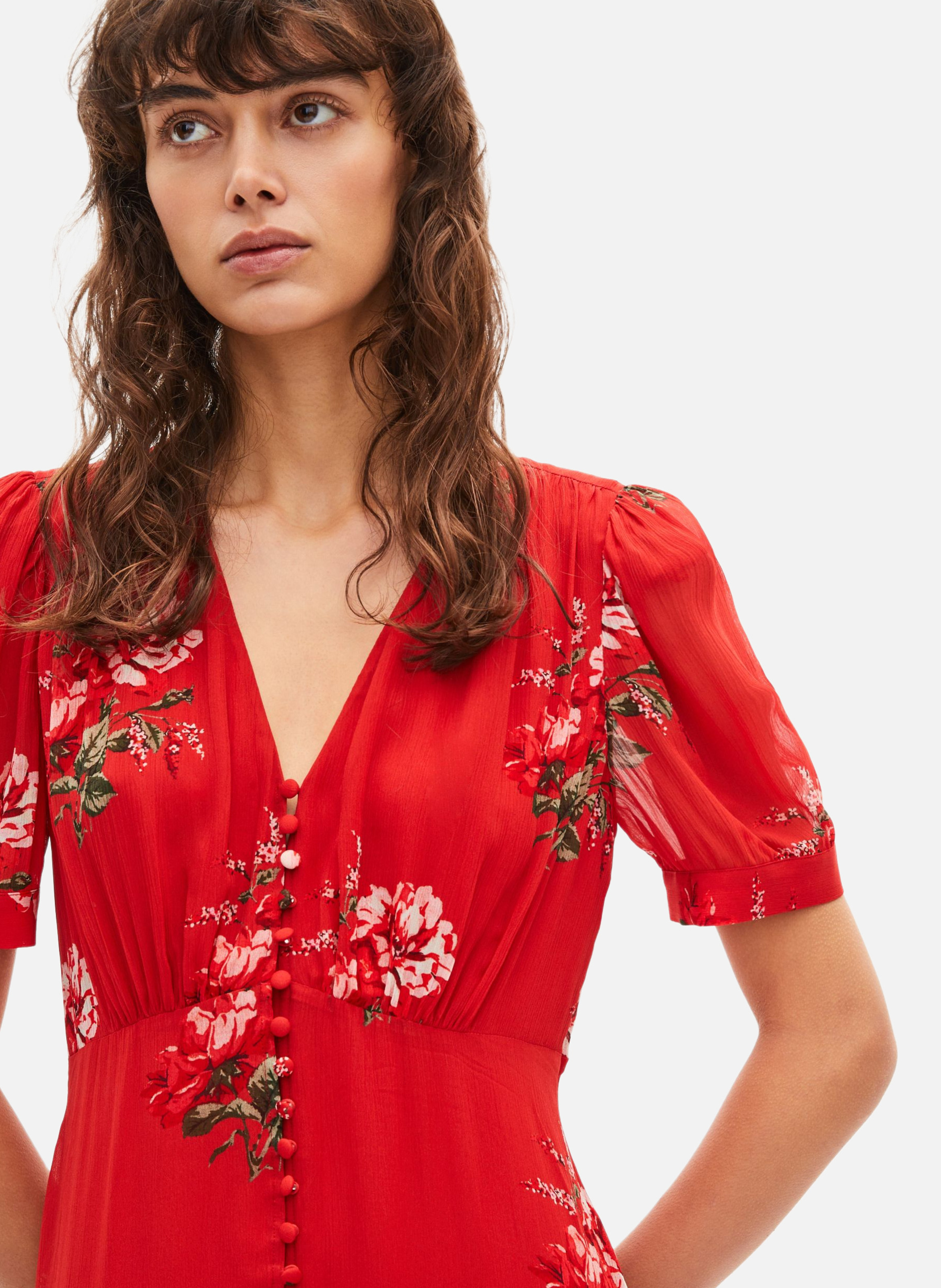 Floral print long dress THE KOOPLES Red