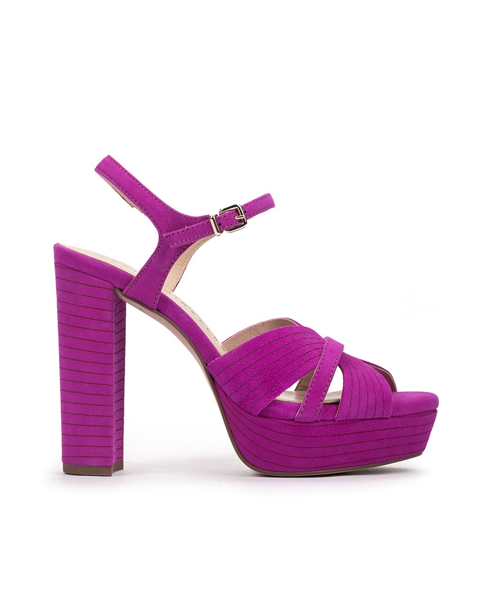 Alice heeled leather sandals PEDRO MIRALLES Purple