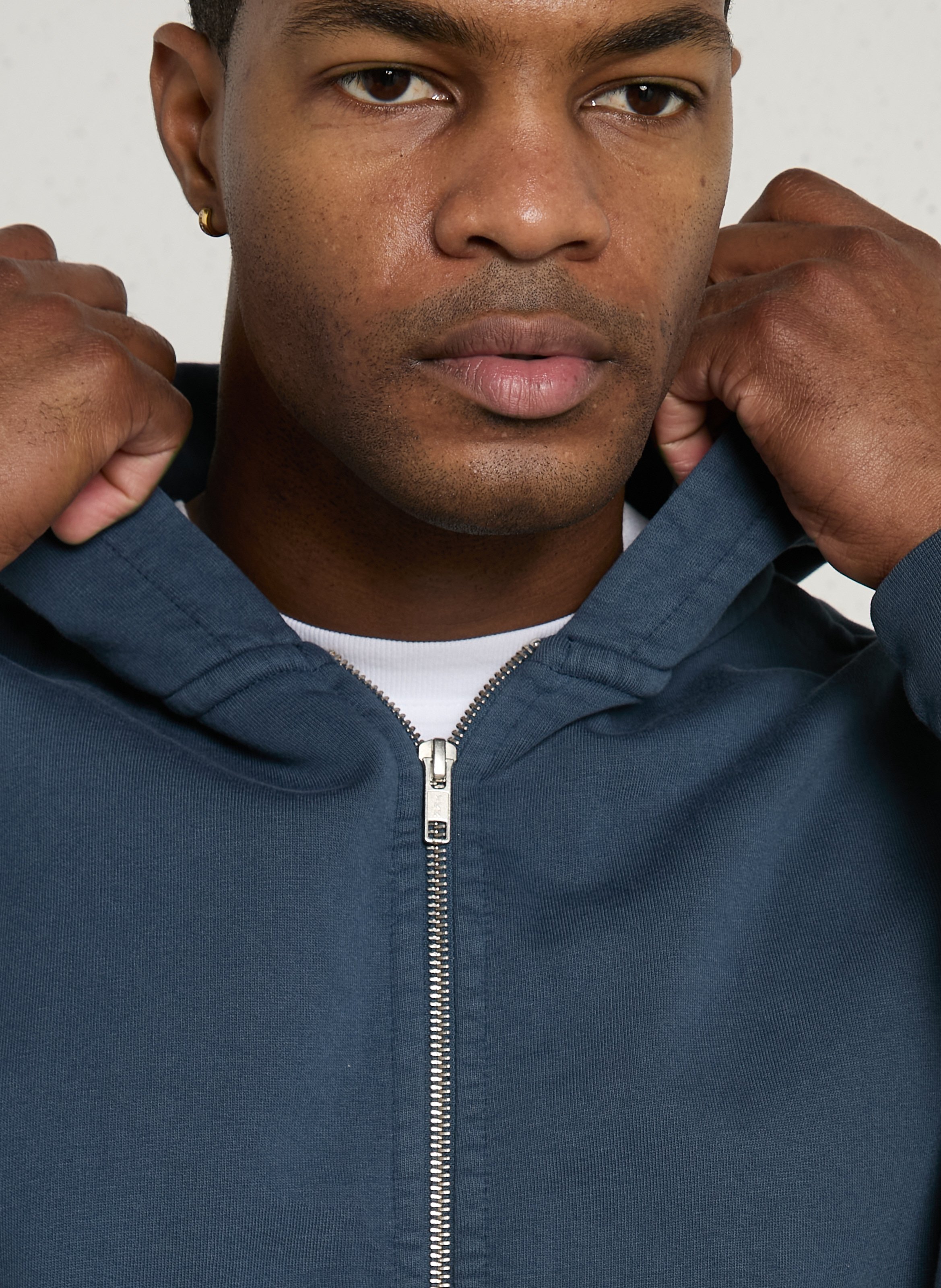 Cotton zipped hooded sweatshirt COLORFUL STANDARD Blue