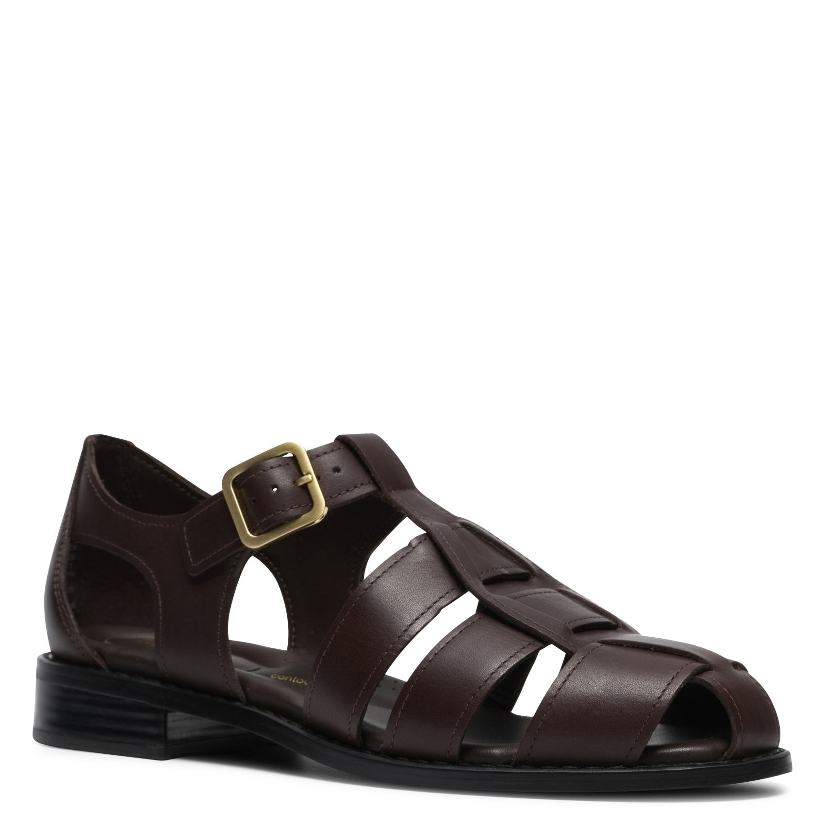 Aouda flat leather sandals CLARKS Brown