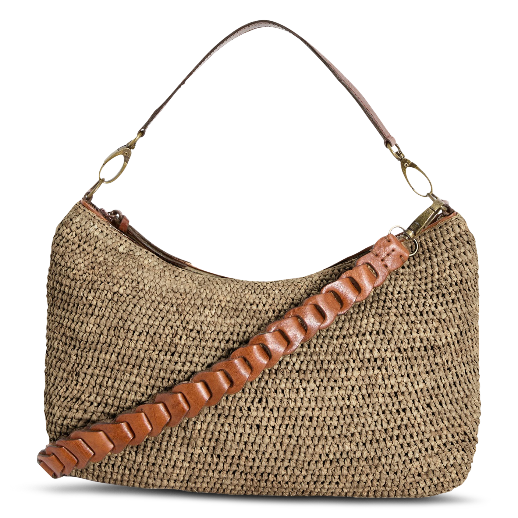 Raffia shoulder bag IBELIV Brown