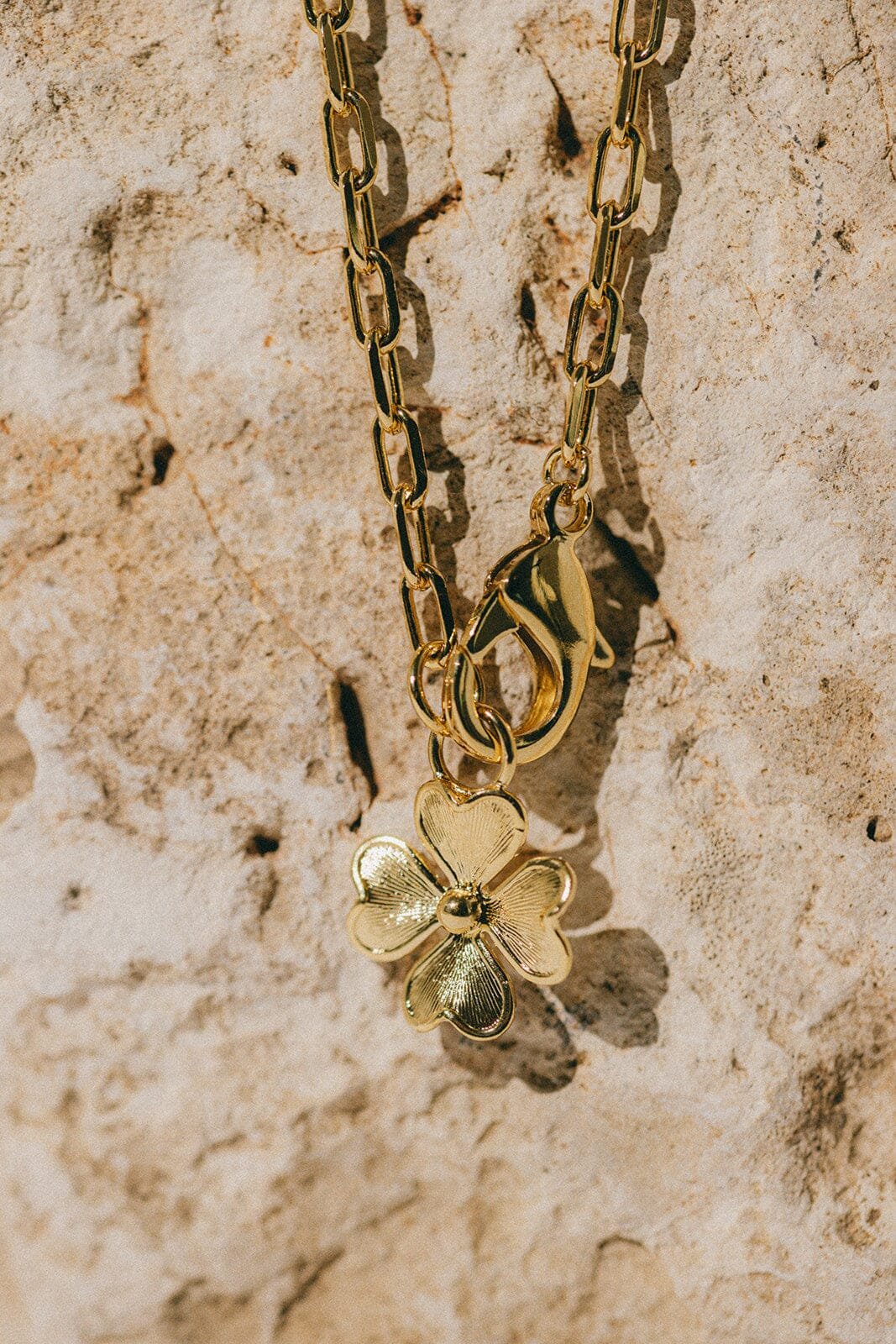 Maxi silver-plated clover necklace Golden