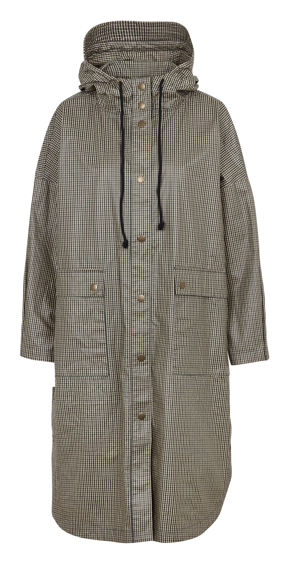 Oversized jas met opstaande kraag in bedrukt katoen LEON & HARPER Groen